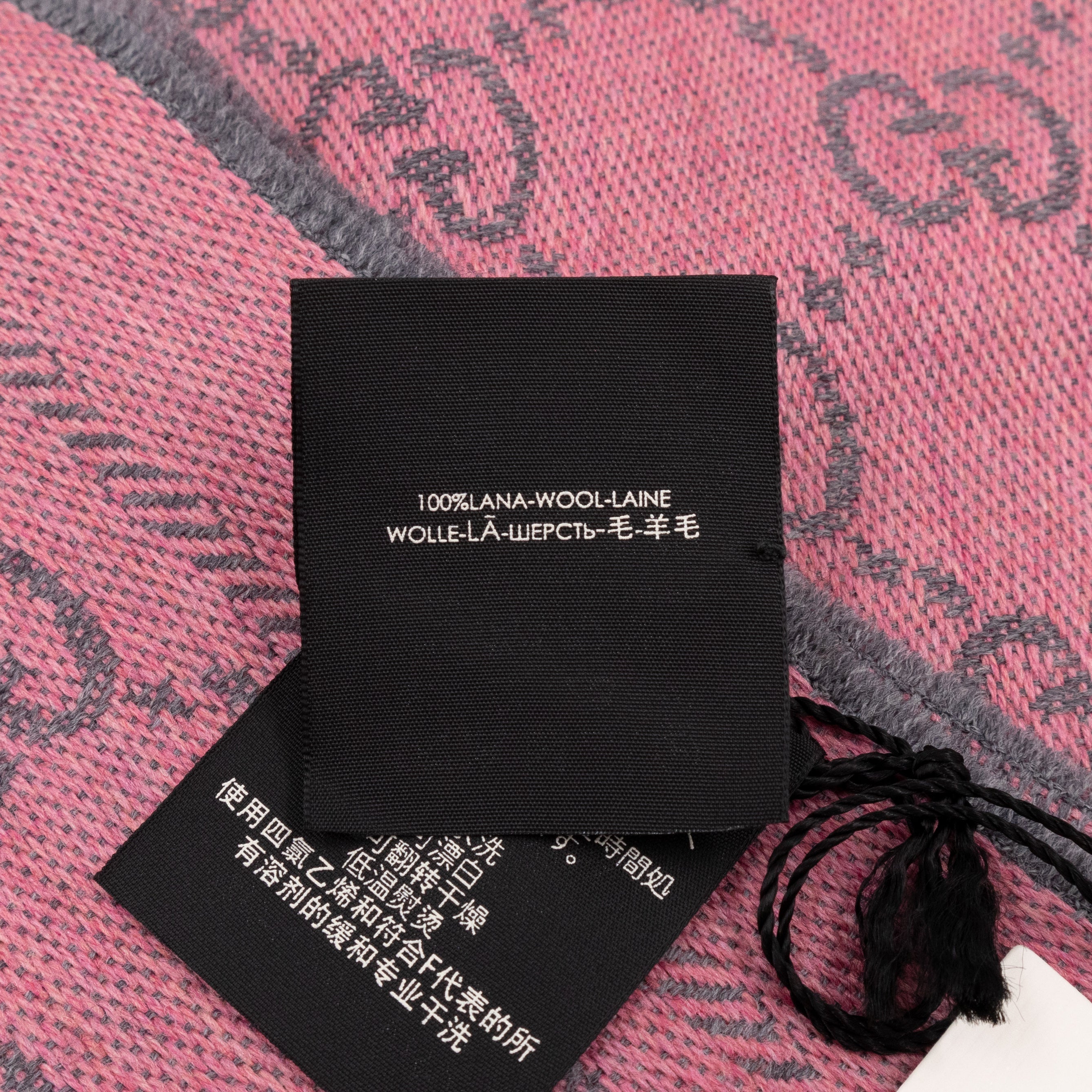 GG Wool Scarf Pink Graphite