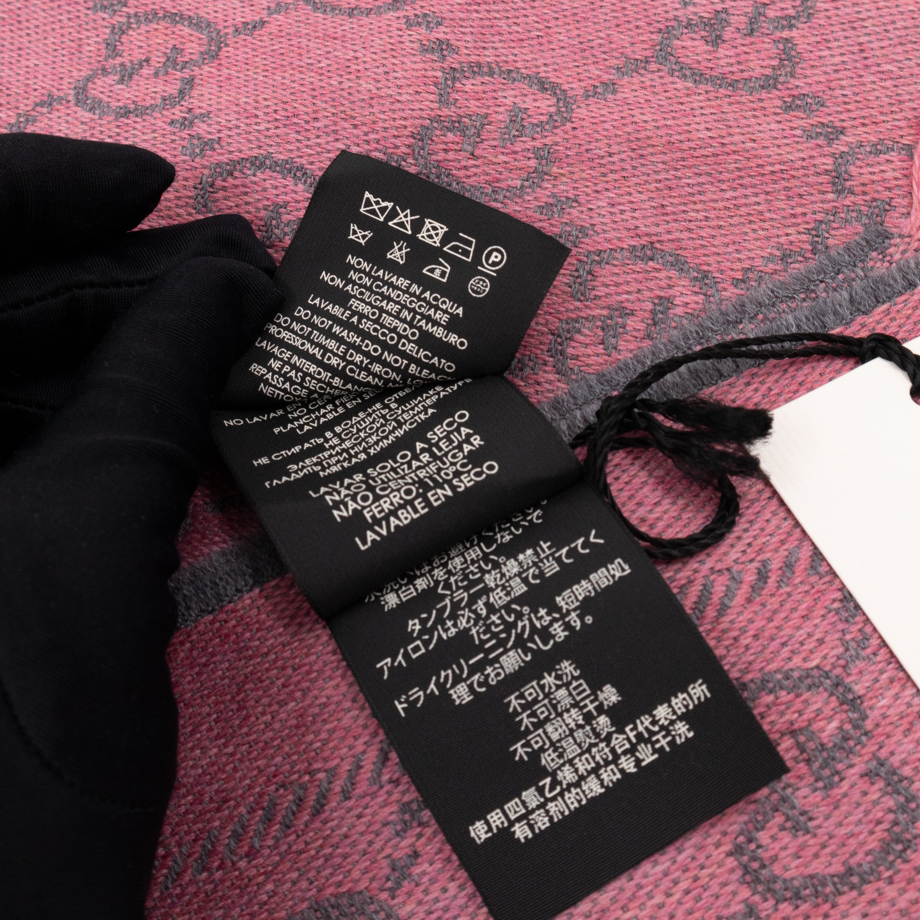 GG Wool Scarf Pink Graphite