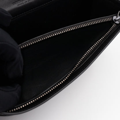 Long Wallet Intrecciato Leather Black