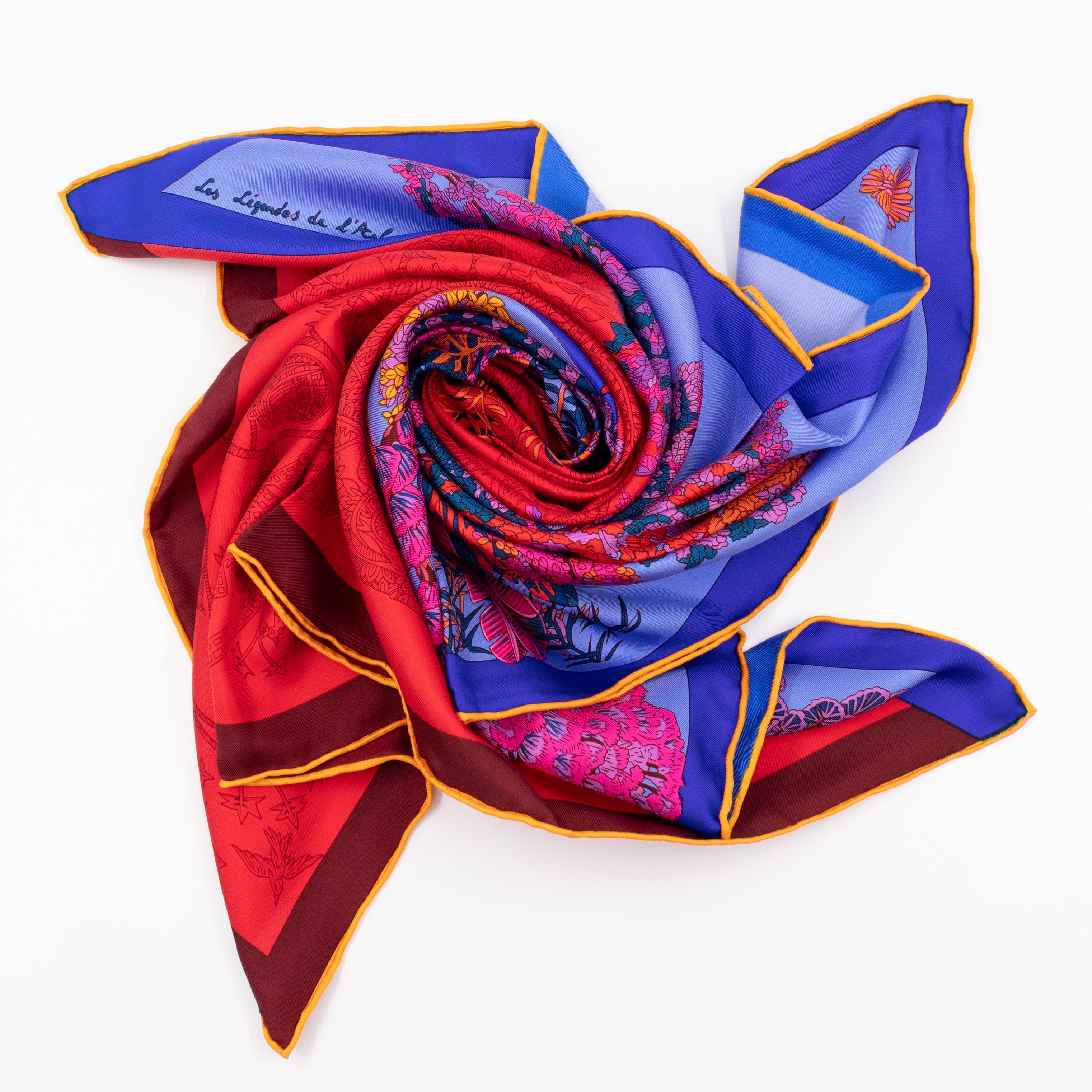 Silk Scarf 90 Les Legendes de l'Arbre Coloriage