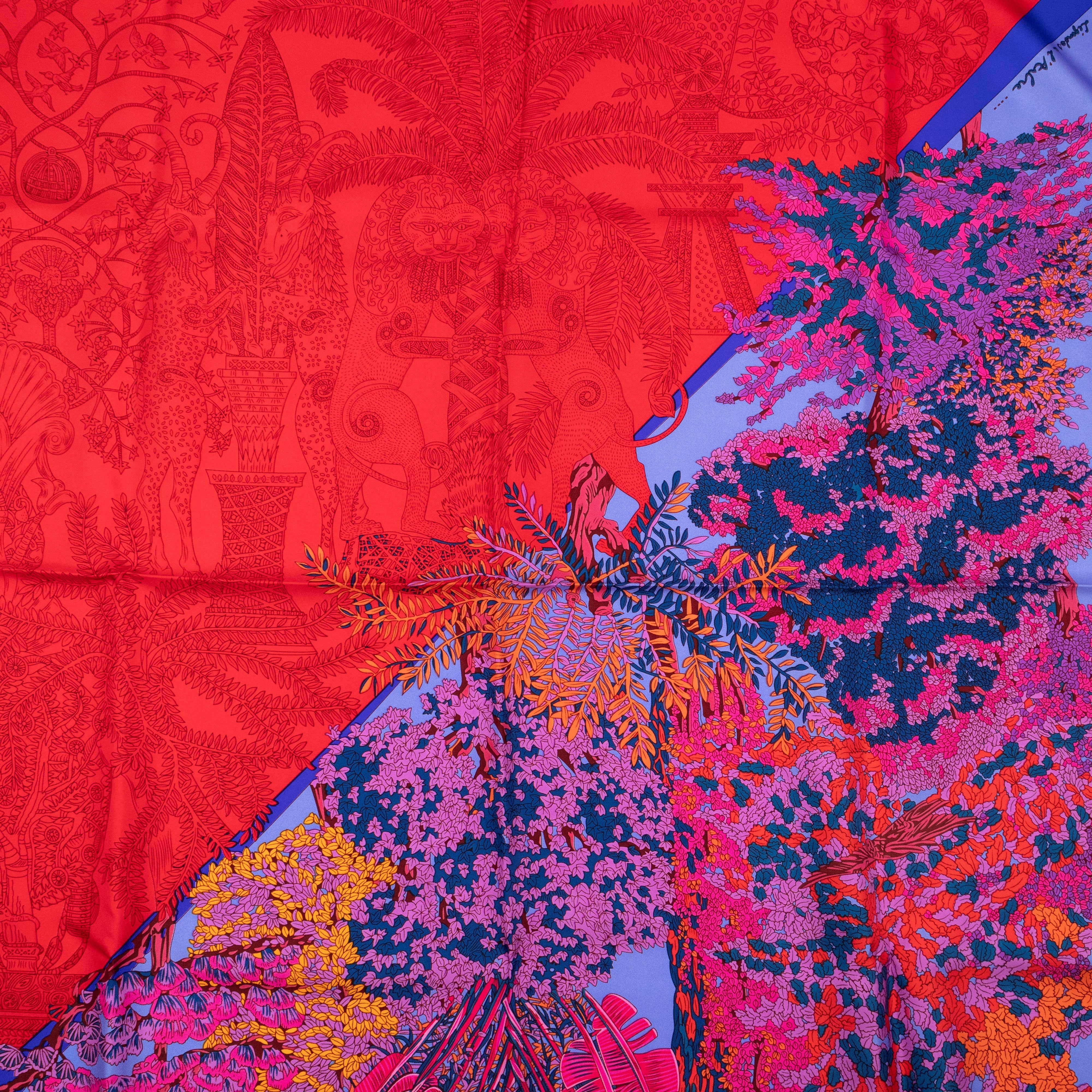 Silk Scarf 90 Les Legendes de l'Arbre Coloriage