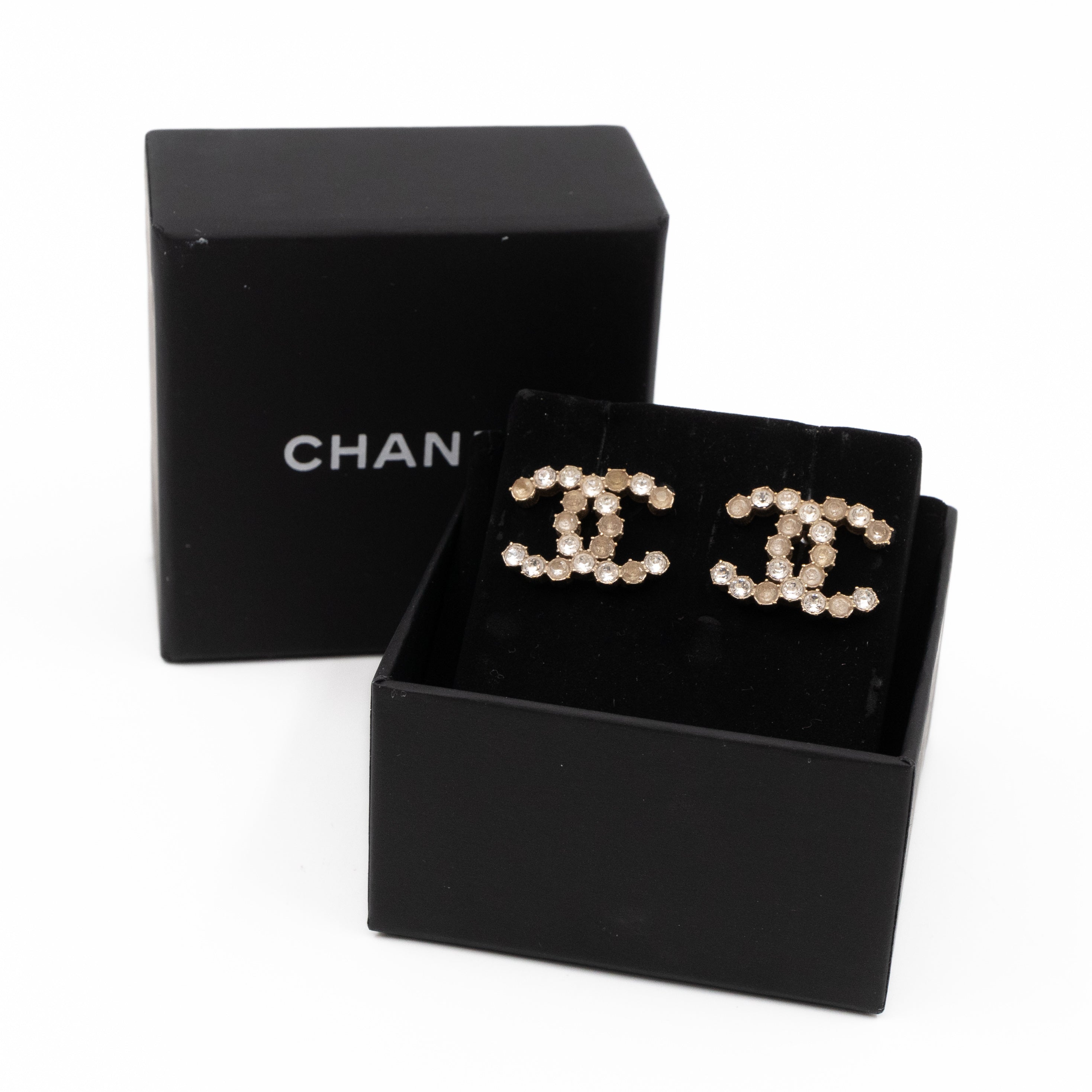 CC Crystal Earrings Large Silver