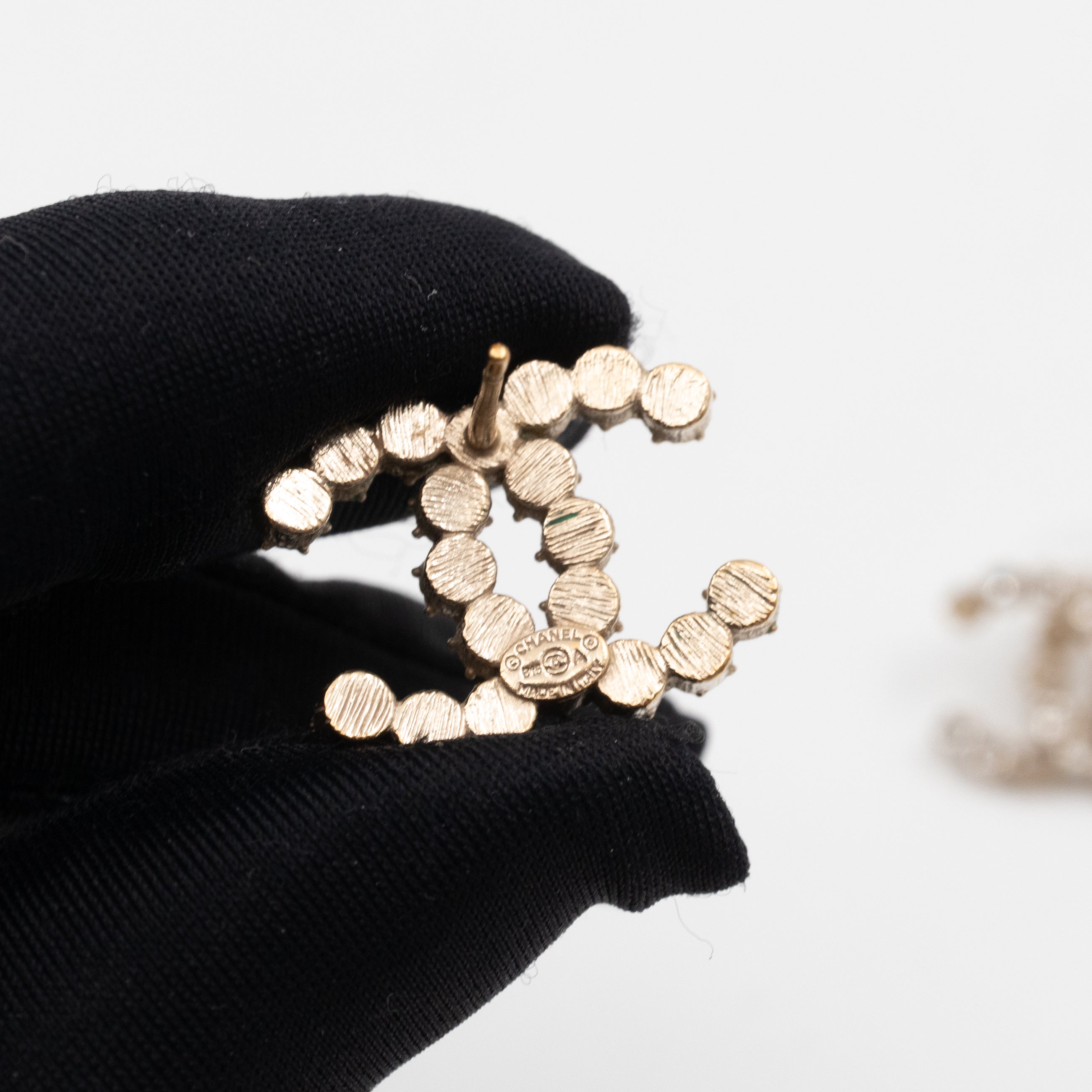 CC Crystal Earrings Large Silver