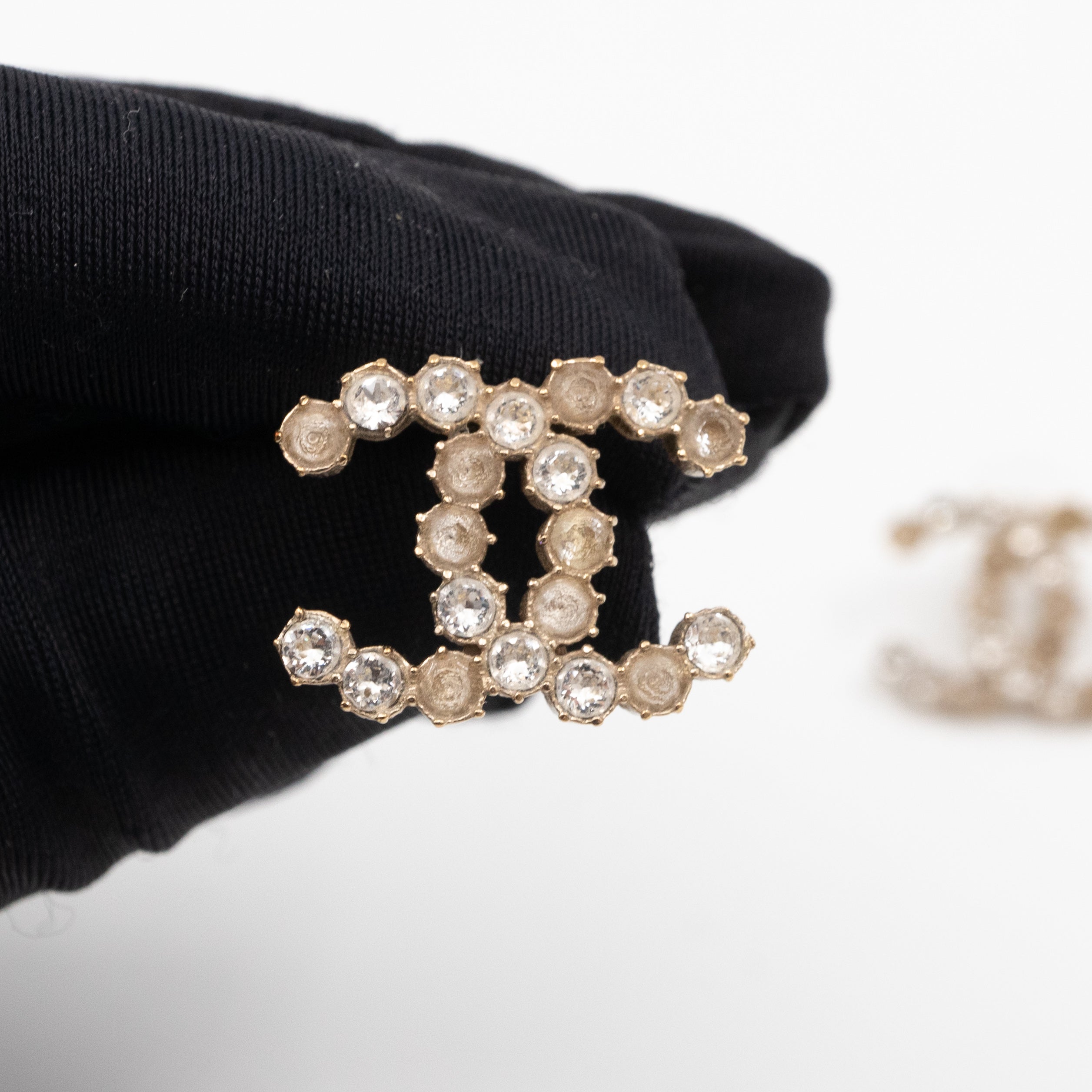 CC Crystal Earrings Large Silver