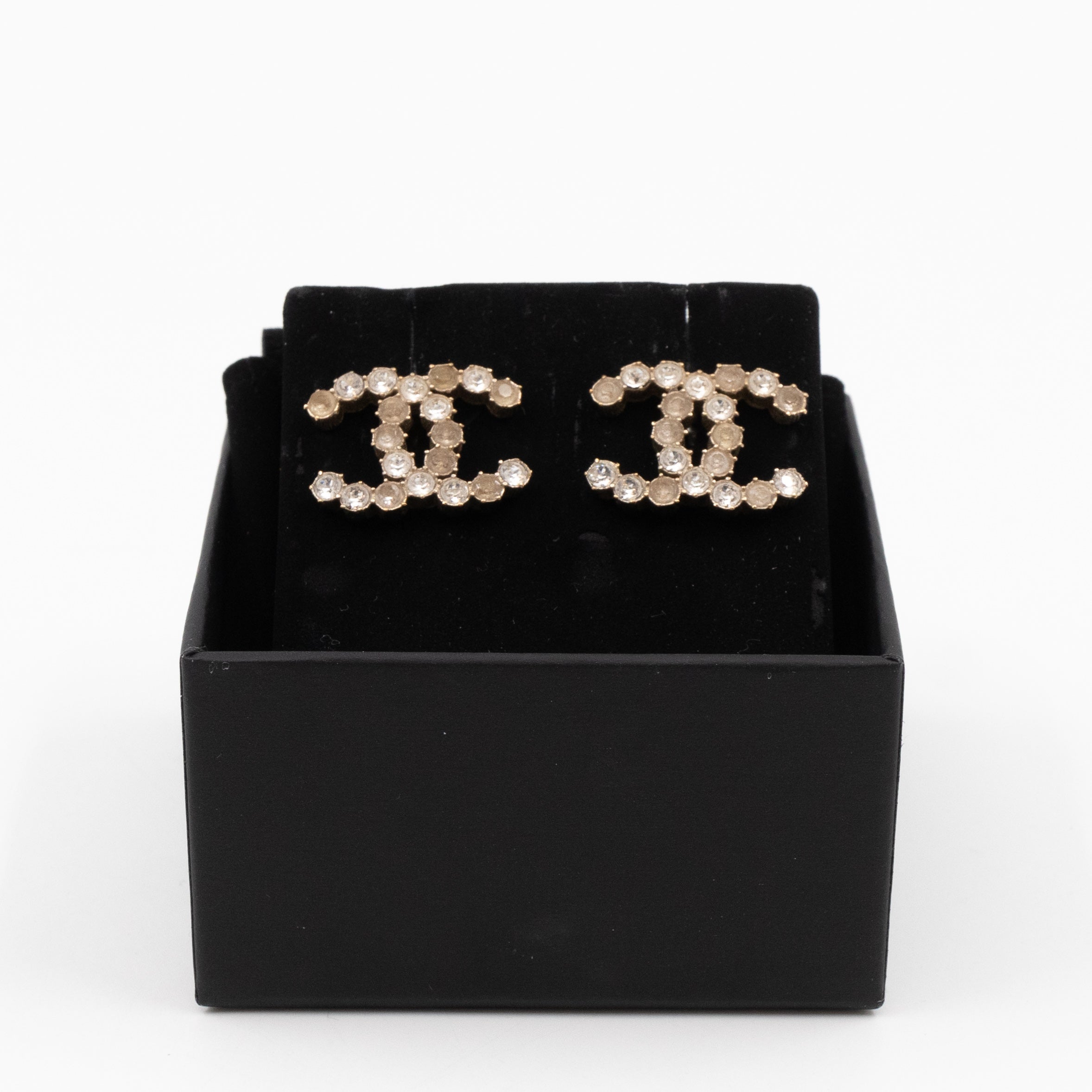 CC Crystal Earrings Large Silver