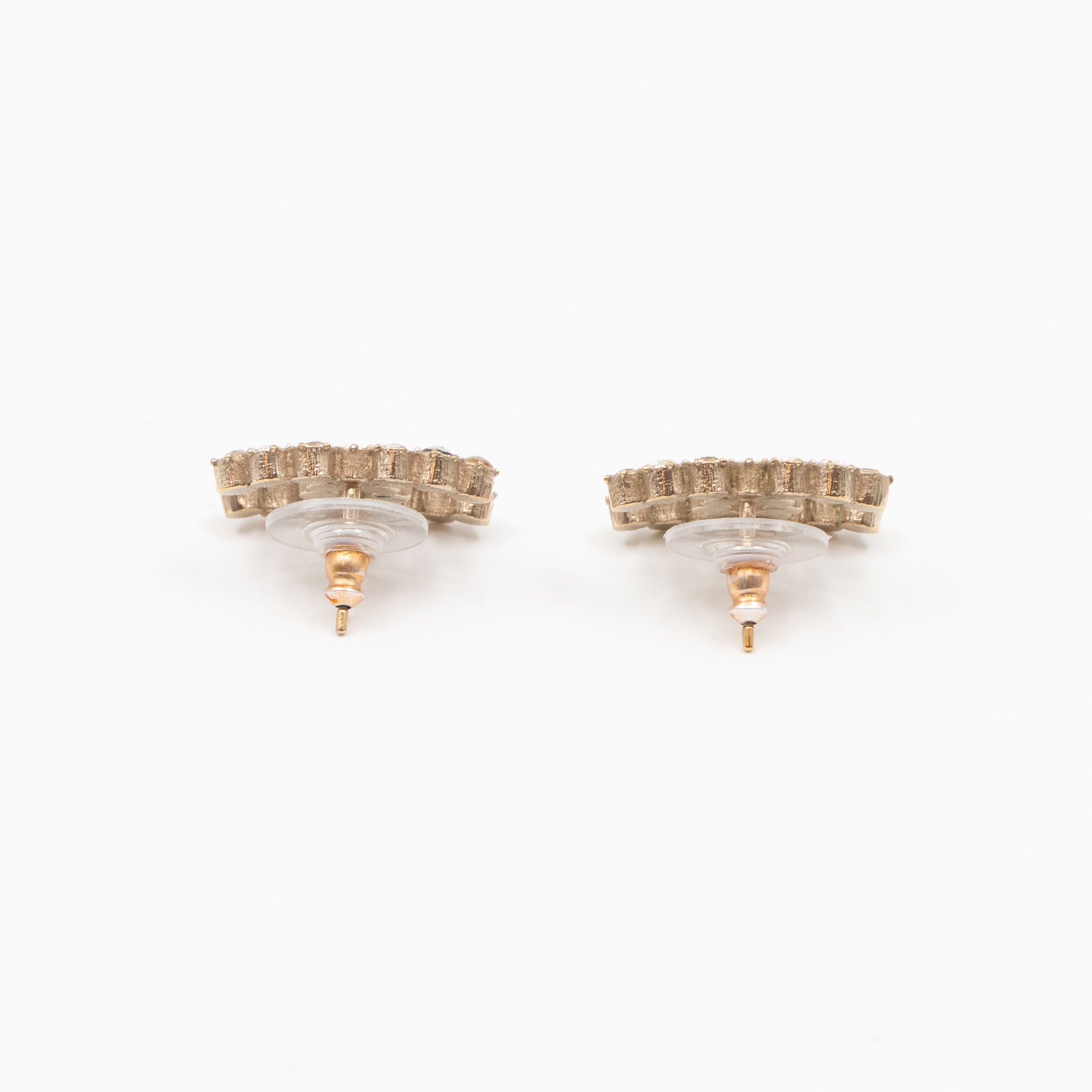 CC Crystal Earrings Large Silver
