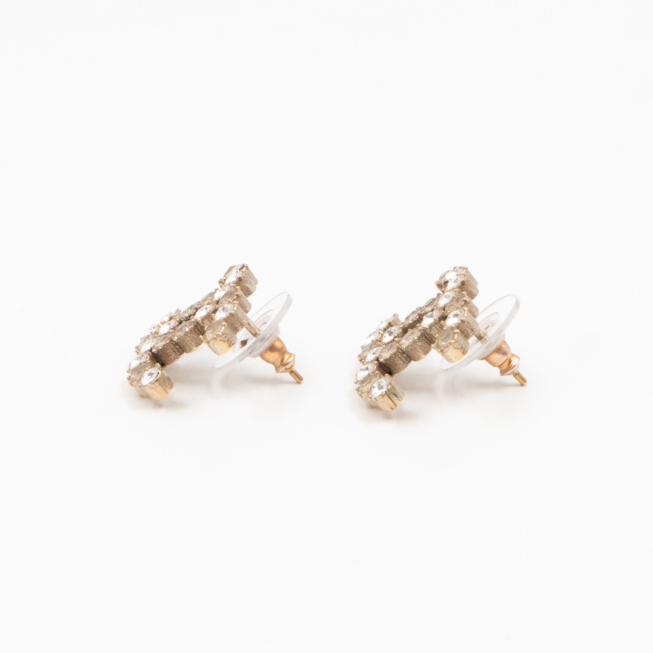 CC Crystal Earrings Large Silver
