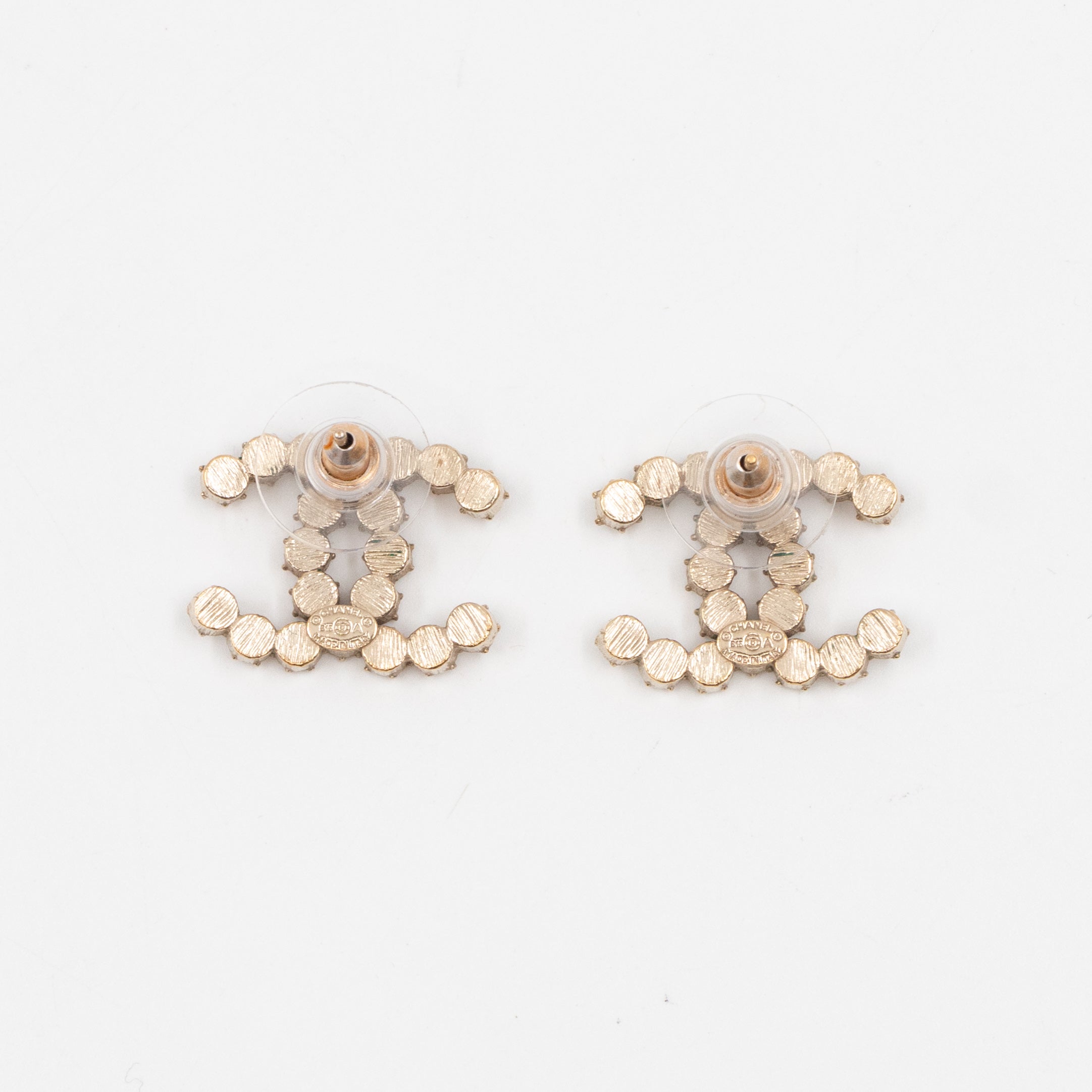 CC Crystal Earrings Large Silver