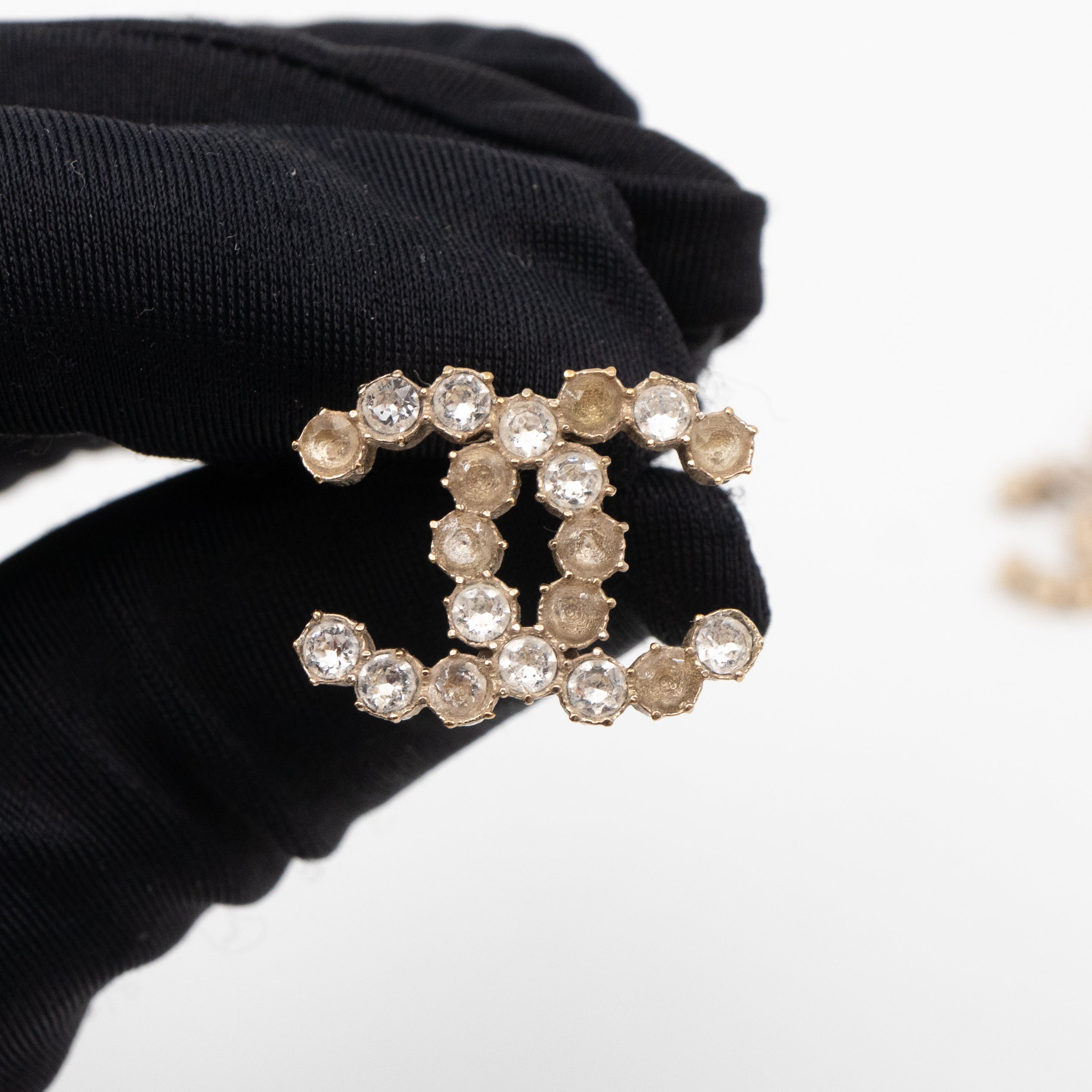 CC Crystal Earrings Large Silver