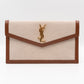 Uptown Pouch Beige Canvas Brown Leather Gold