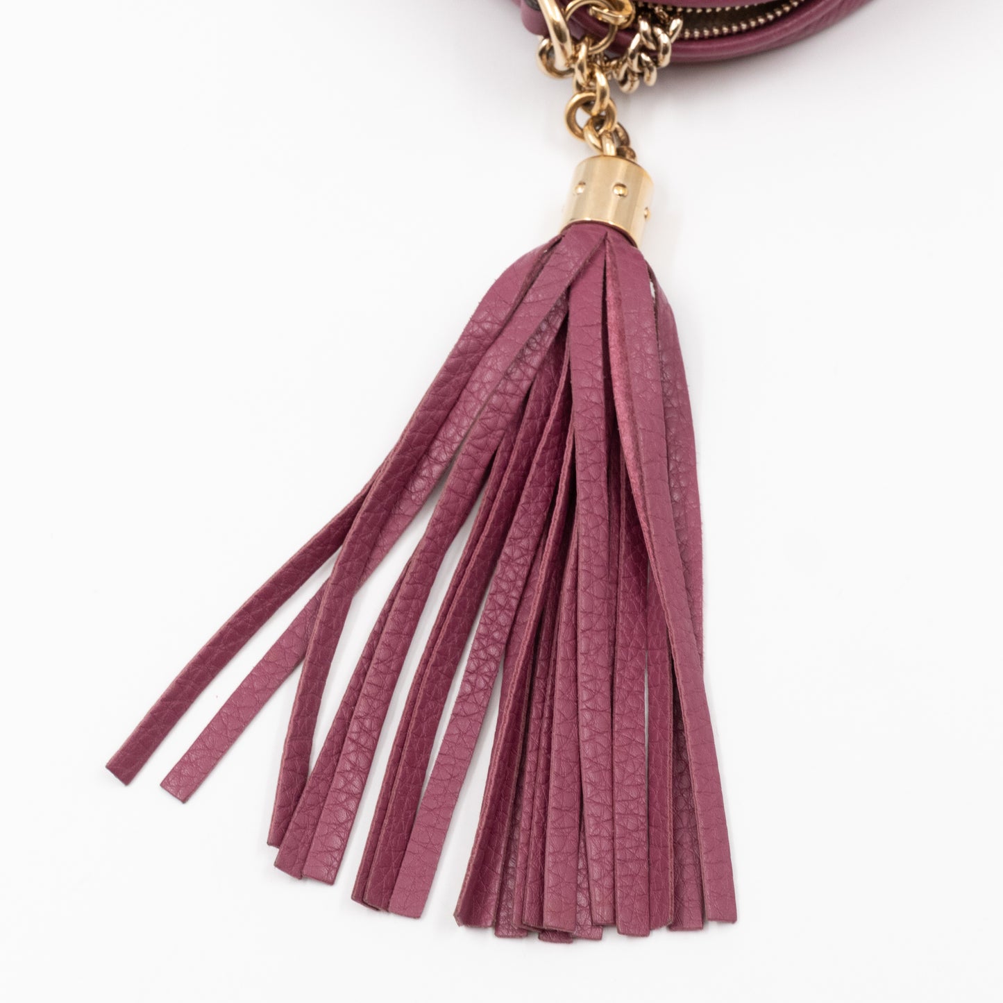 Mini Soho Chain Tassel Bag Purple Leather Gold