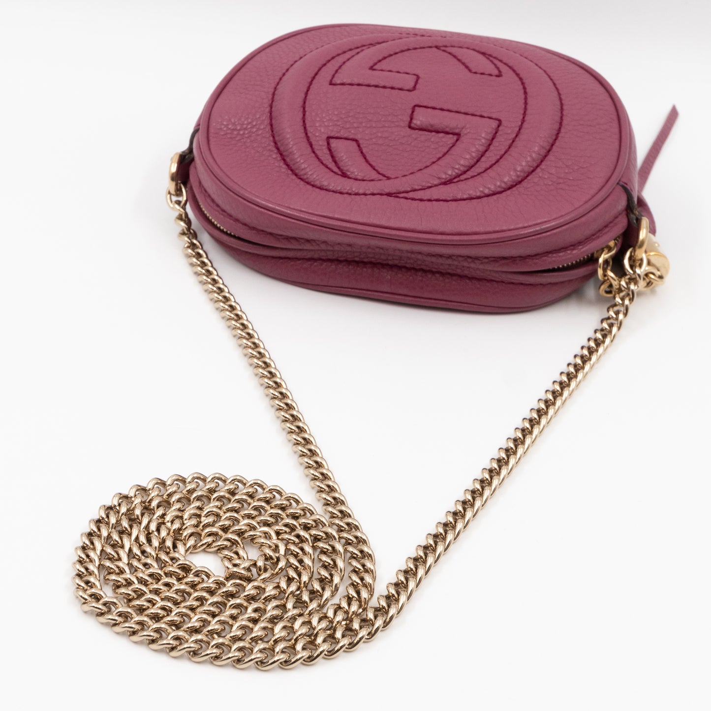 Mini Soho Chain Tassel Bag Purple Leather Gold