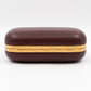 Skull Box Clutch Burgundy Leather Gold
