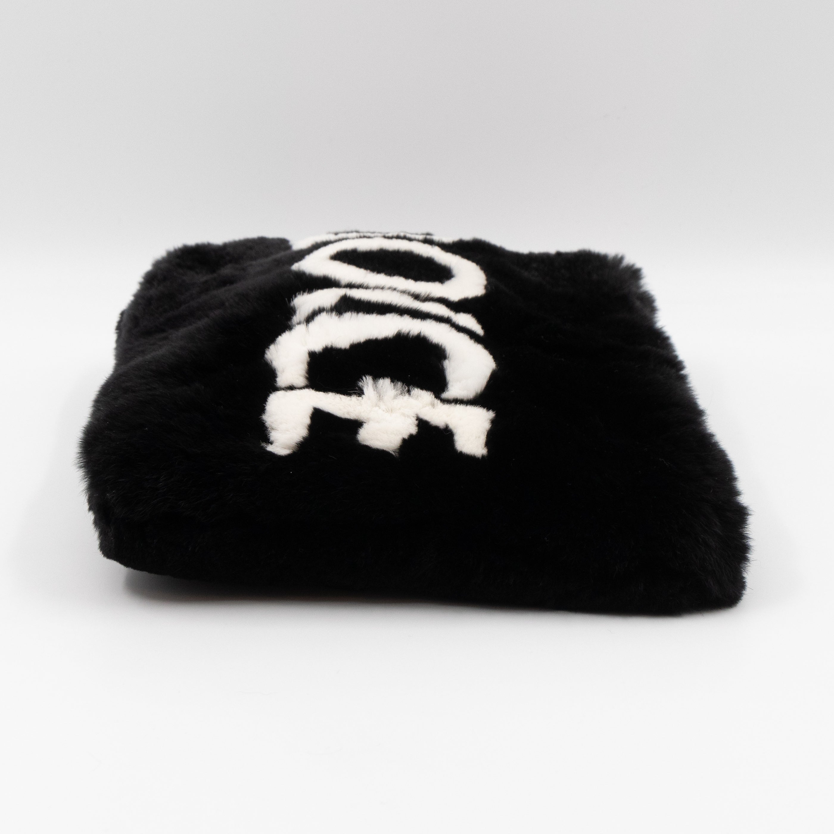 Cleo Clutch Black White Faux Fur