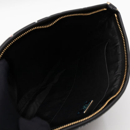 Cleo Clutch Bag Graffiti Black Leather