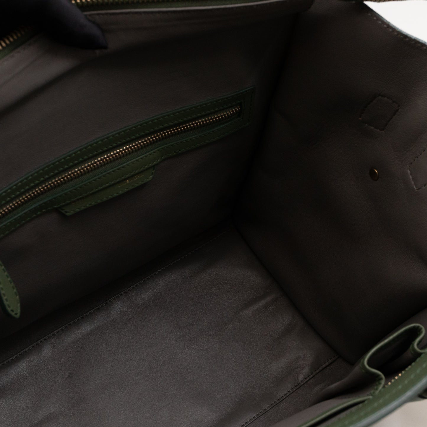 Mini Luggage Green Suede Leather
