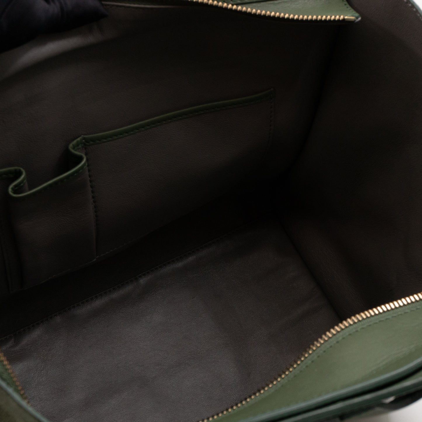 Mini Luggage Green Suede Leather