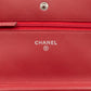 Classic Wallet on Chain Coral Patent Leather