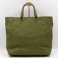 Shopping Tote Green Leather