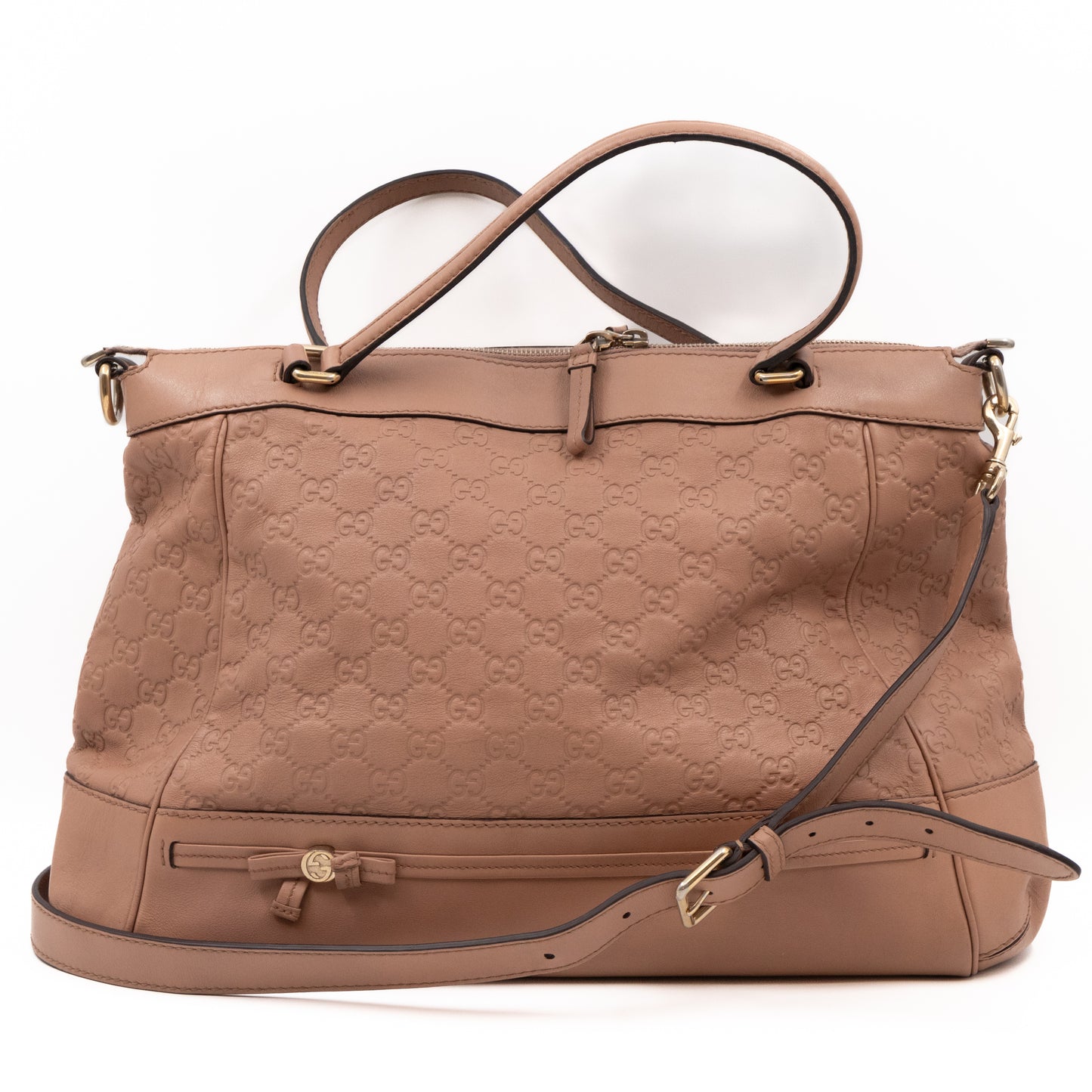 Mayfair Bow Tote Bag Beige Rose Guccissima Leather