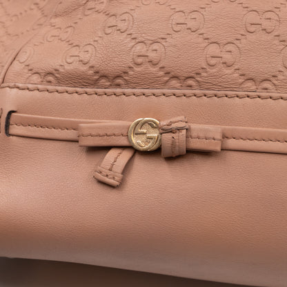 Mayfair Bow Tote Bag Beige Rose Guccissima Leather