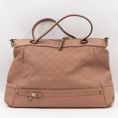 Mayfair Bow Tote Bag Beige Rose Guccissima Leather