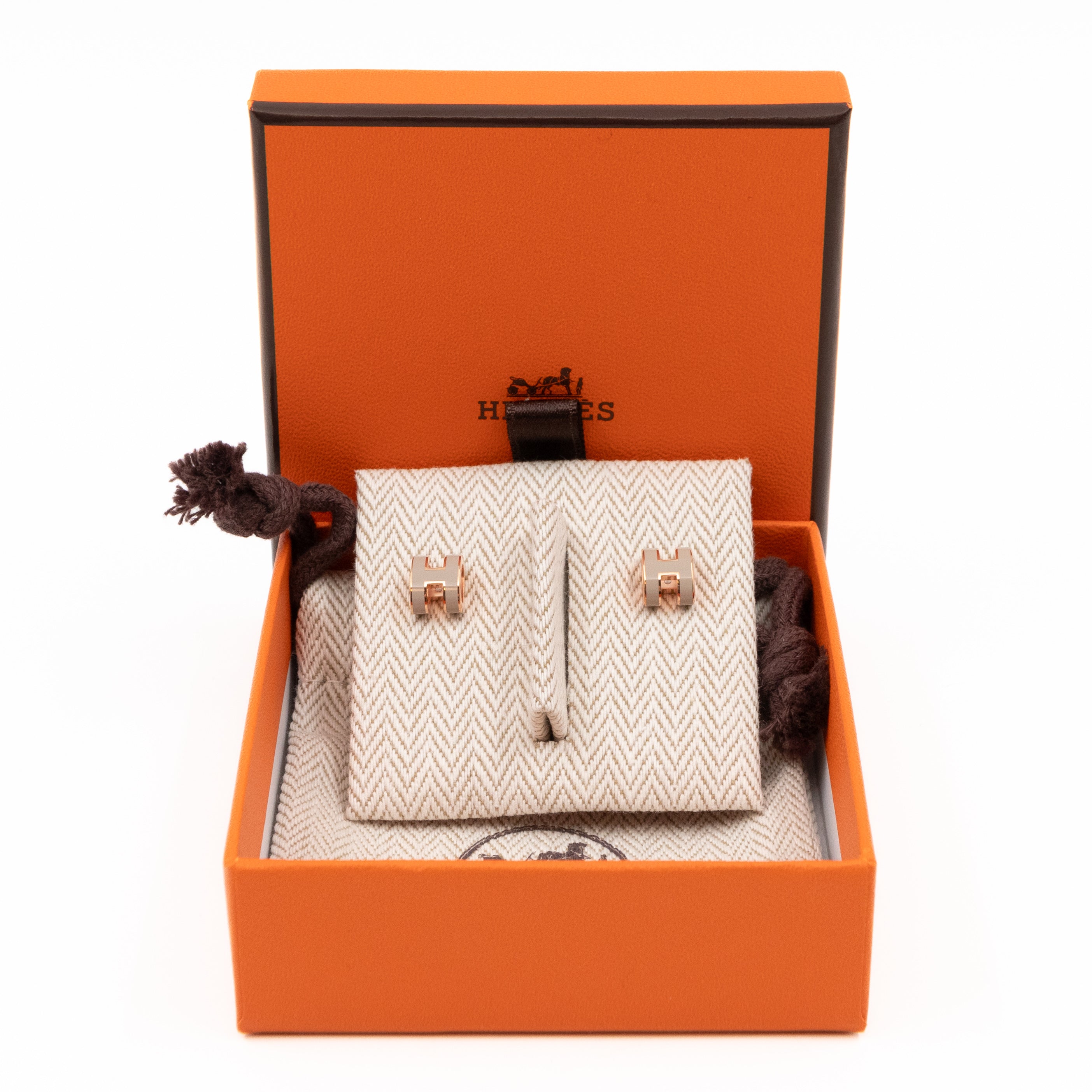 Mini Pop H Earrings Grey & Rose Gold