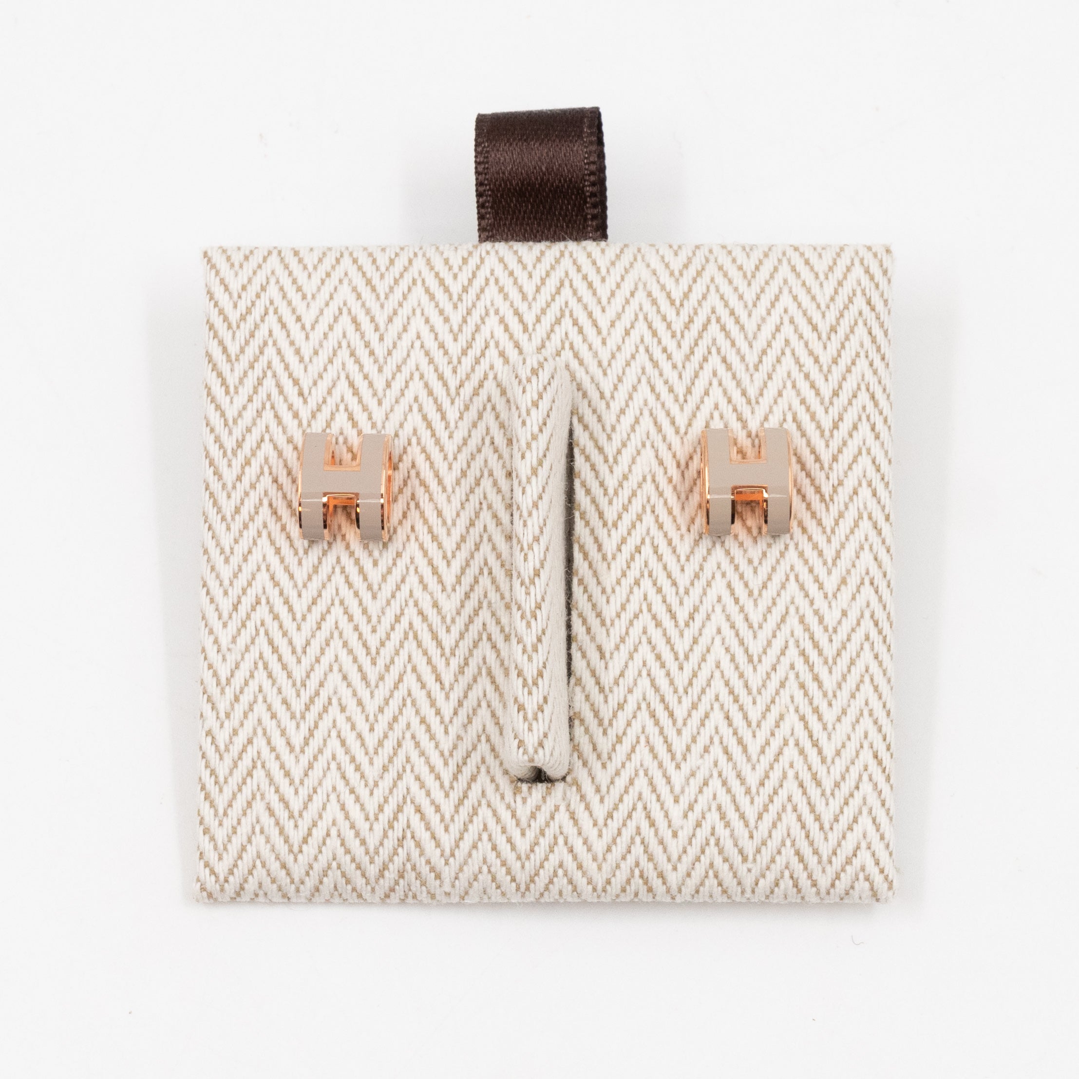 Mini Pop H Earrings Grey & Rose Gold