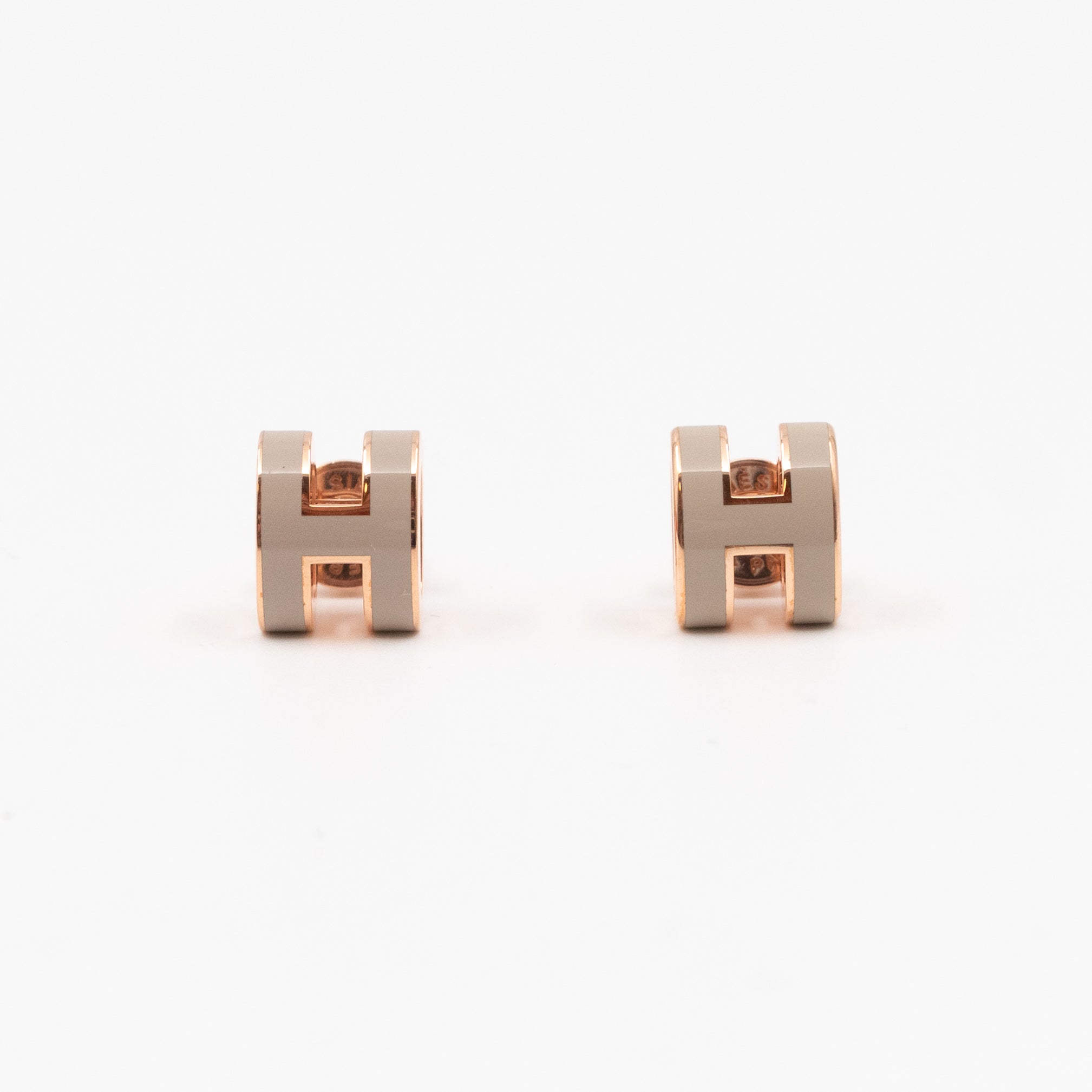 Mini Pop H Earrings Grey & Rose Gold