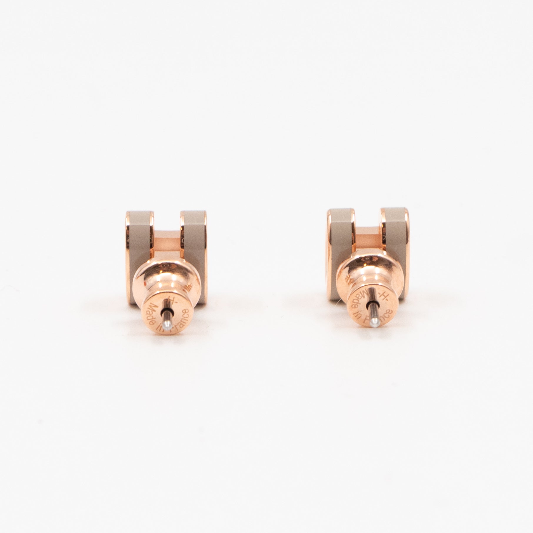 Mini Pop H Earrings Grey & Rose Gold