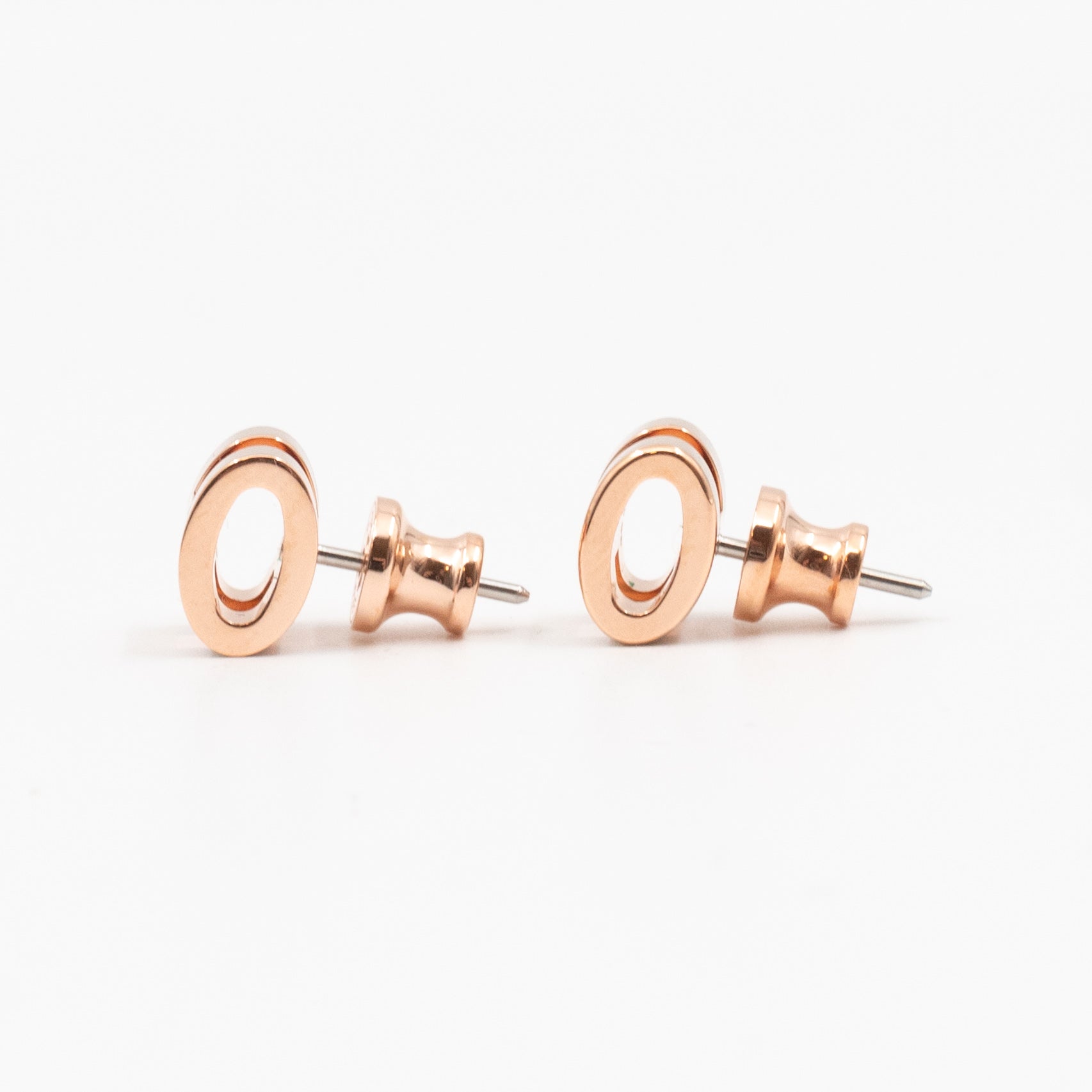 Mini Pop H Earrings Grey & Rose Gold