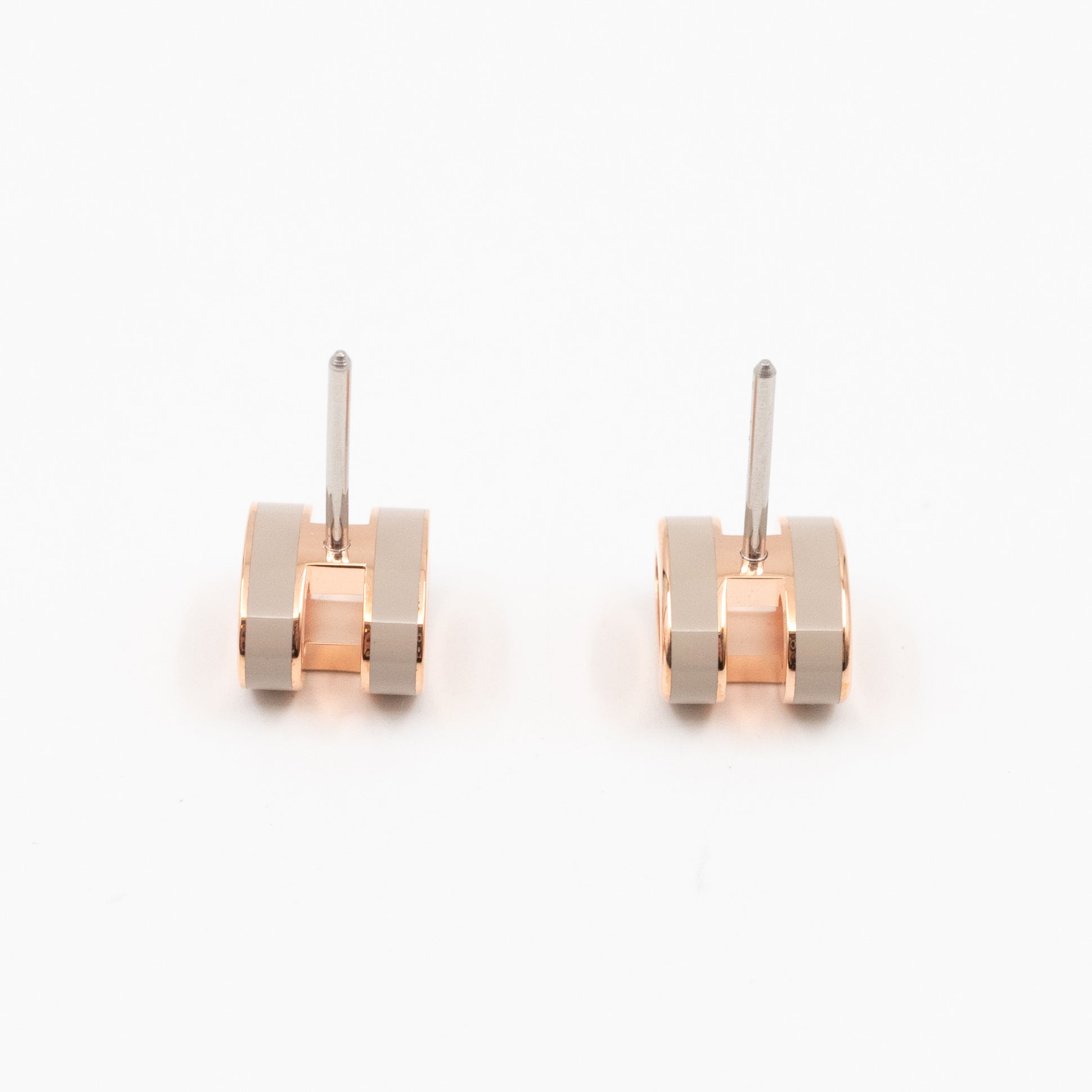 Mini Pop H Earrings Grey & Rose Gold