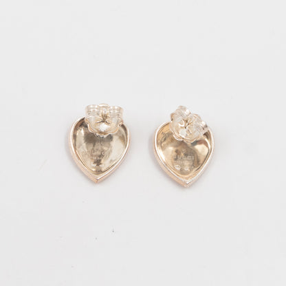 Interlocking G Heart Earrings Red 925 Silver