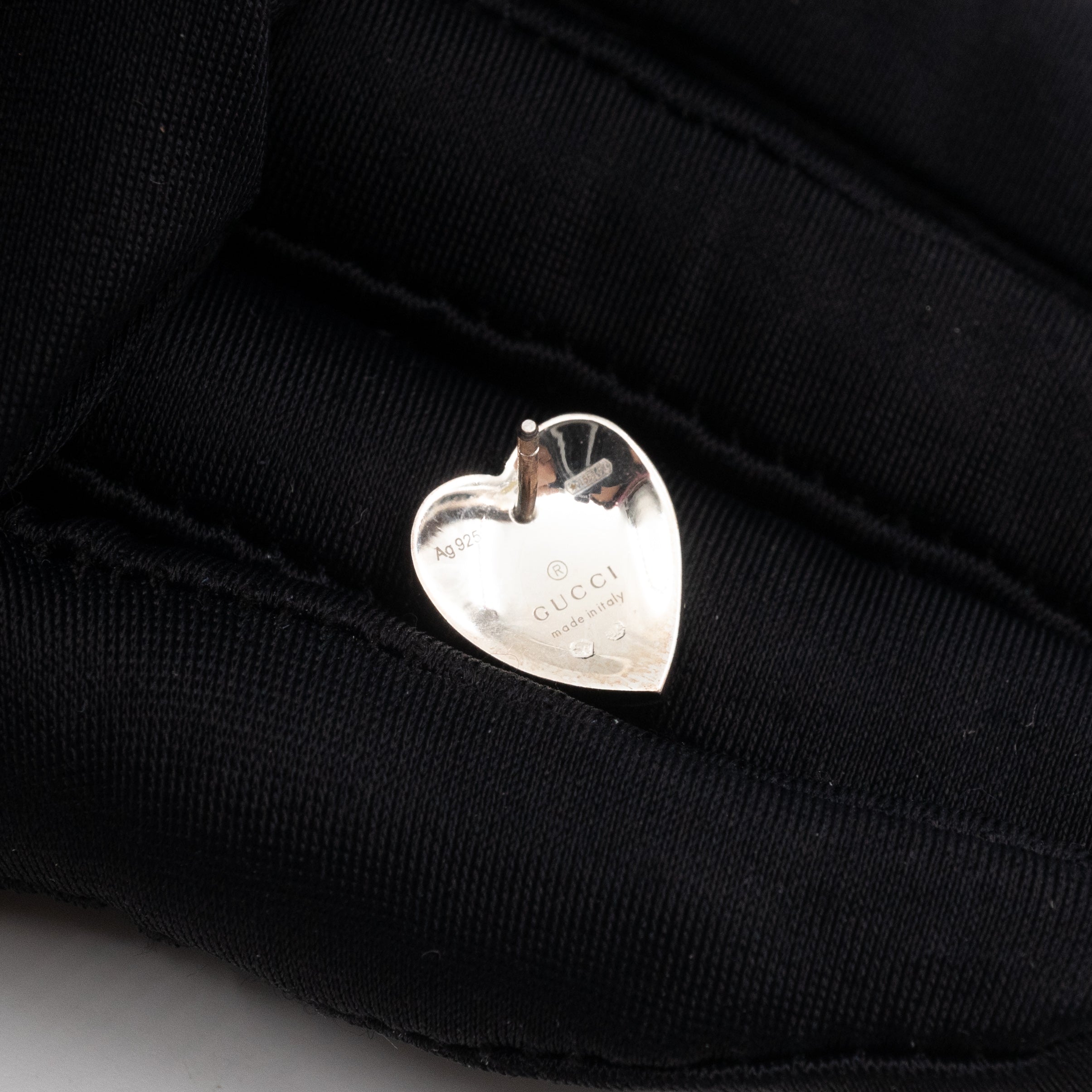 Interlocking G Heart Earrings Red 925 Silver