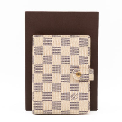 Small Ring Agenda Cover Damier Azur