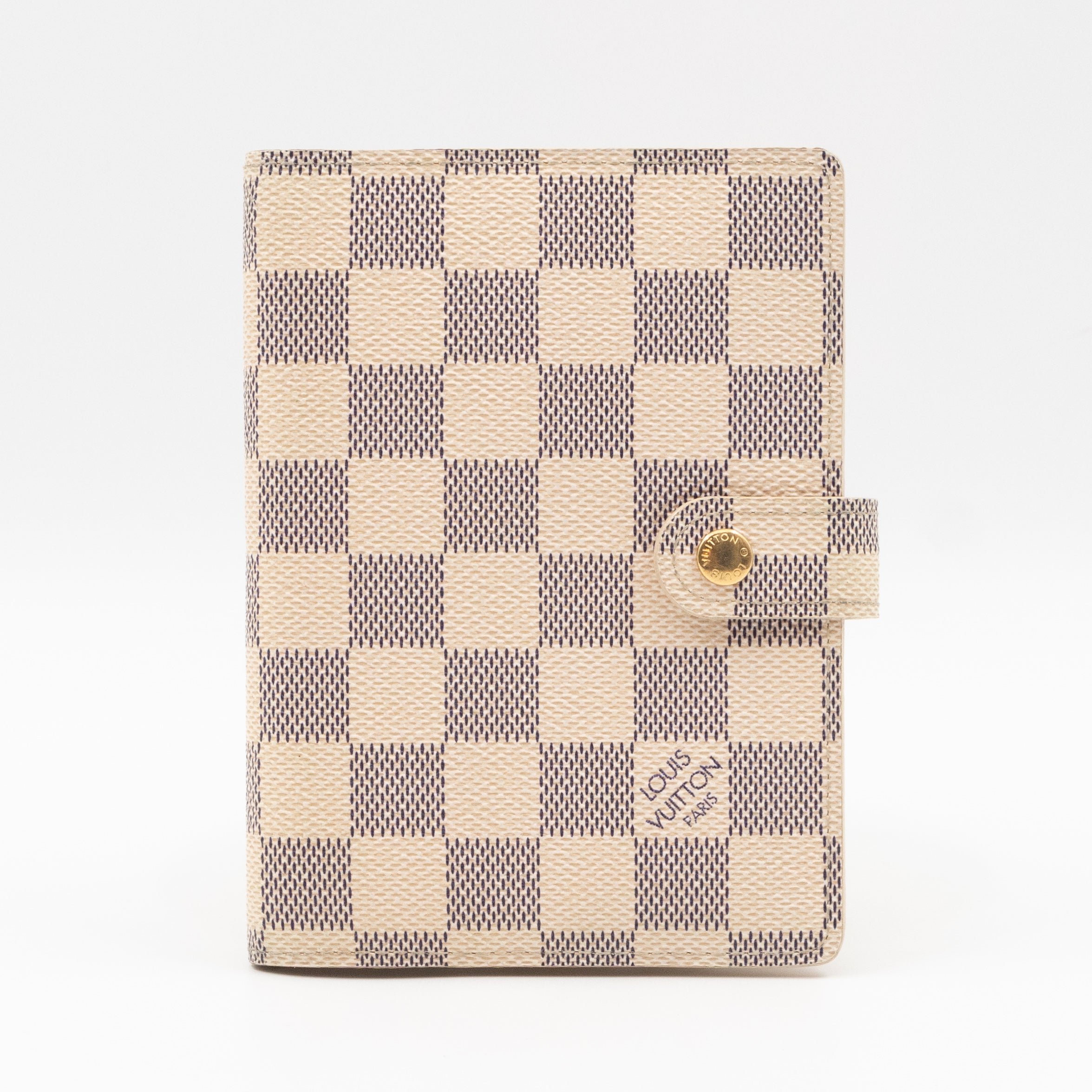 Small Ring Agenda Cover Damier Azur