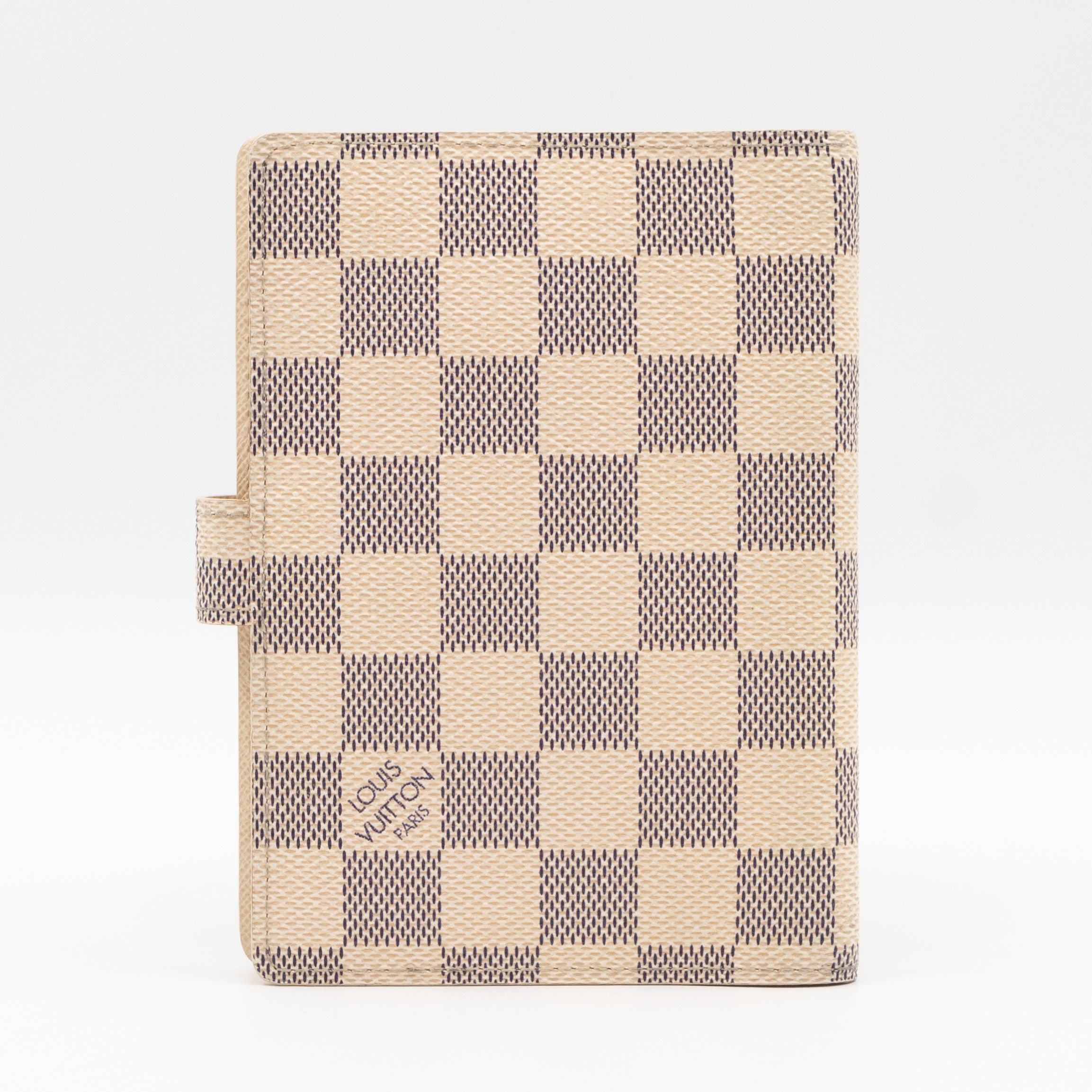 Small Ring Agenda Cover Damier Azur