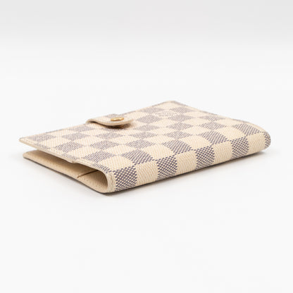 Small Ring Agenda Cover Damier Azur