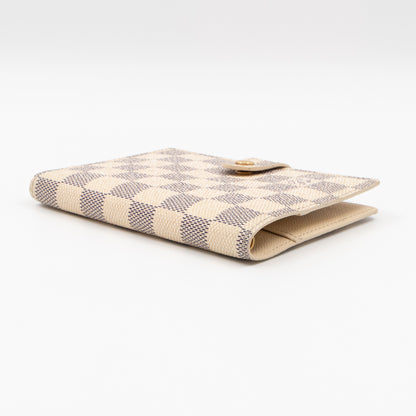 Small Ring Agenda Cover Damier Azur