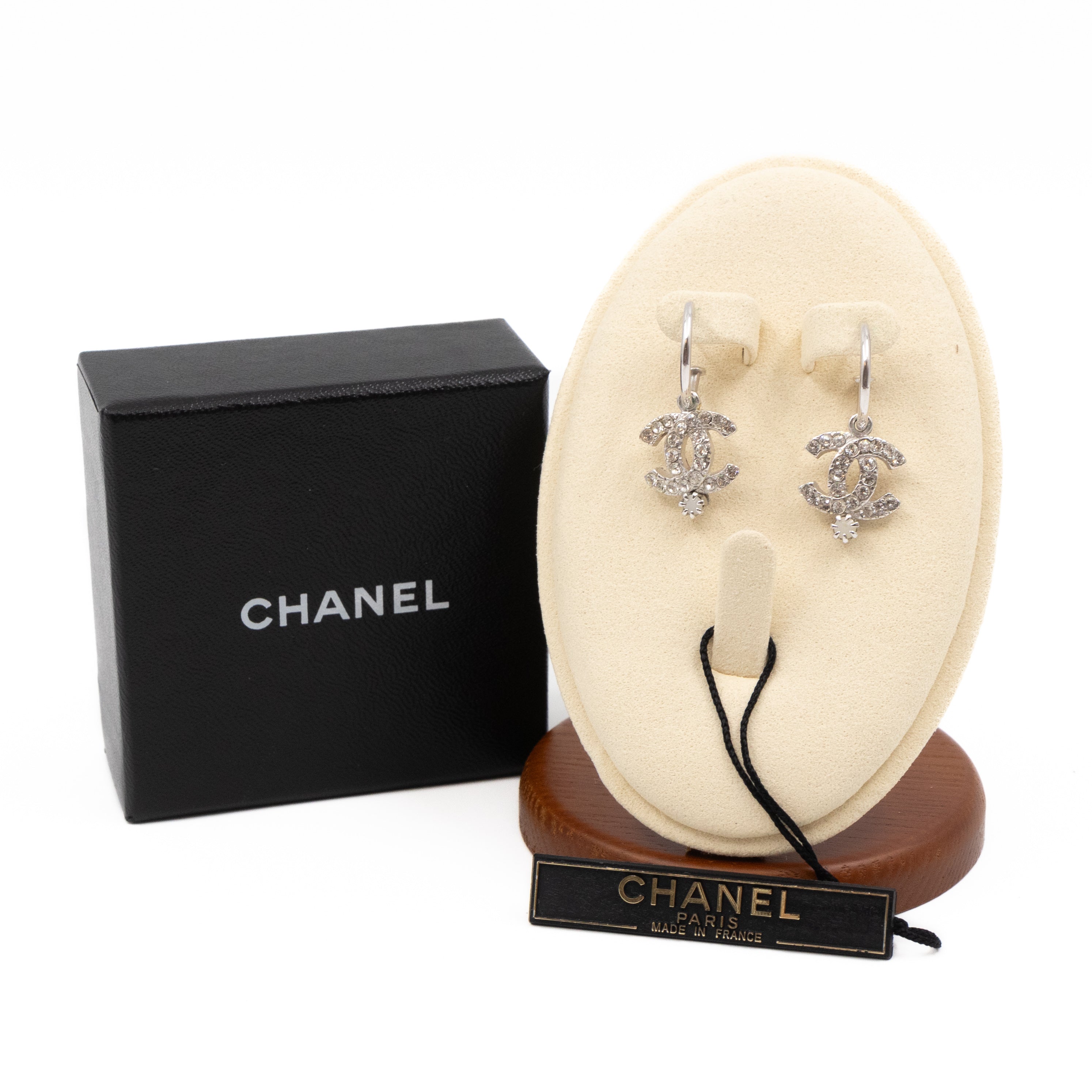 CC Hoops Crystal Earrings Silver