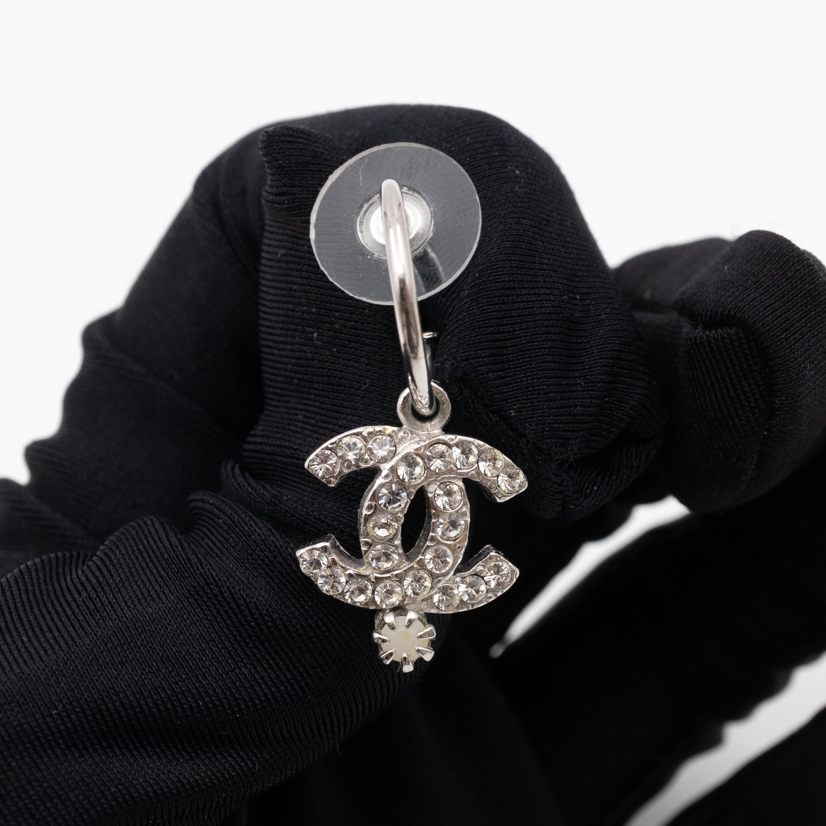 CC Hoops Crystal Earrings Silver