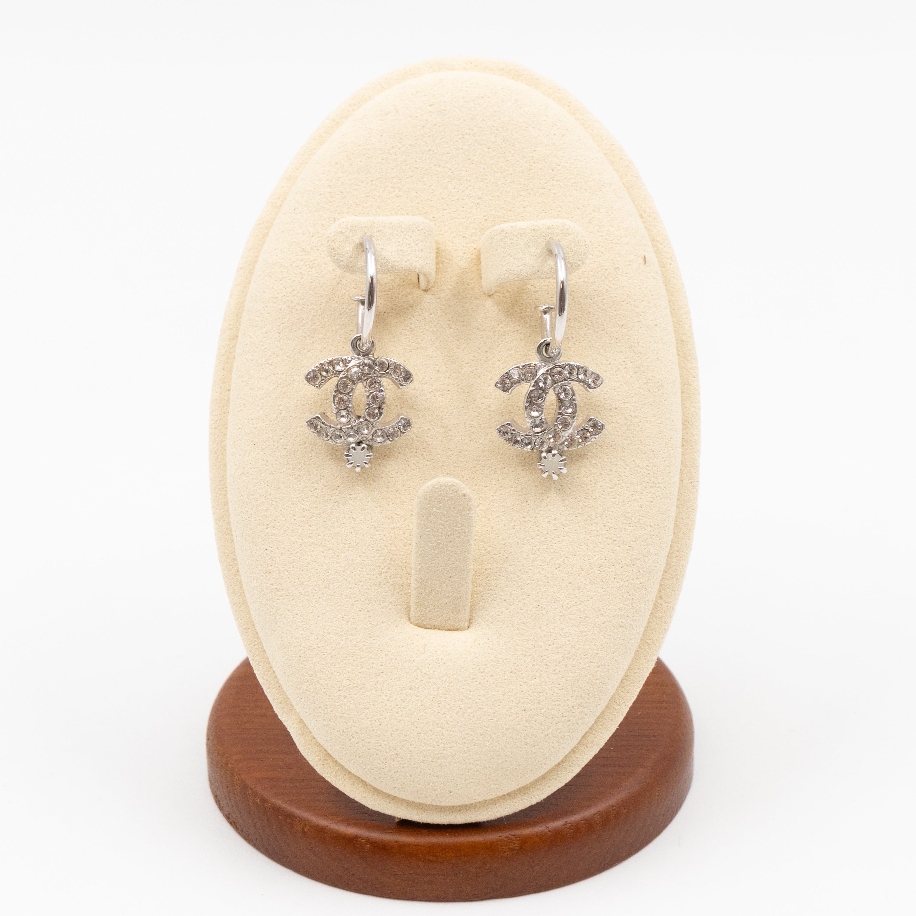CC Hoops Crystal Earrings Silver