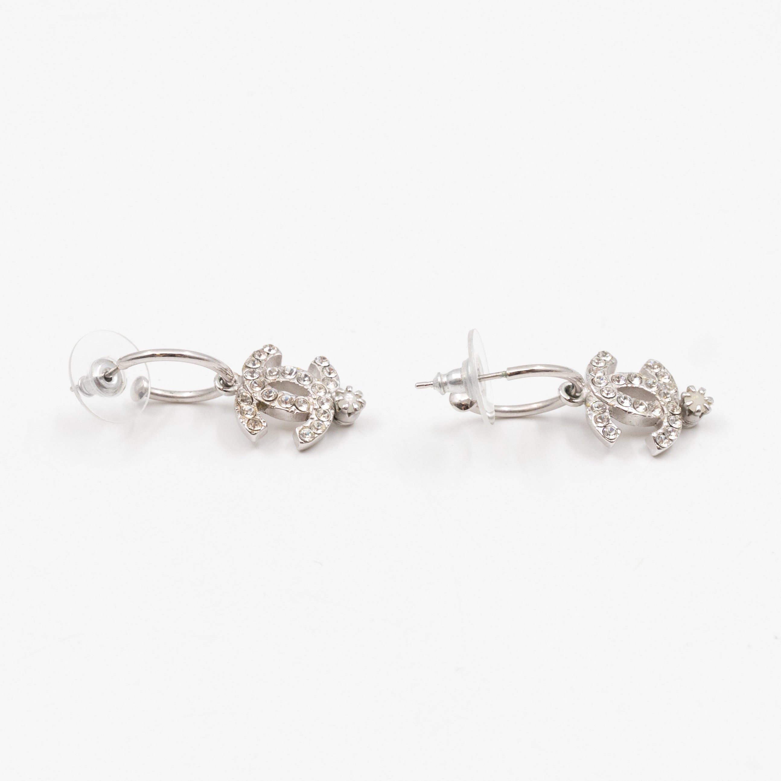 CC Hoops Crystal Earrings Silver