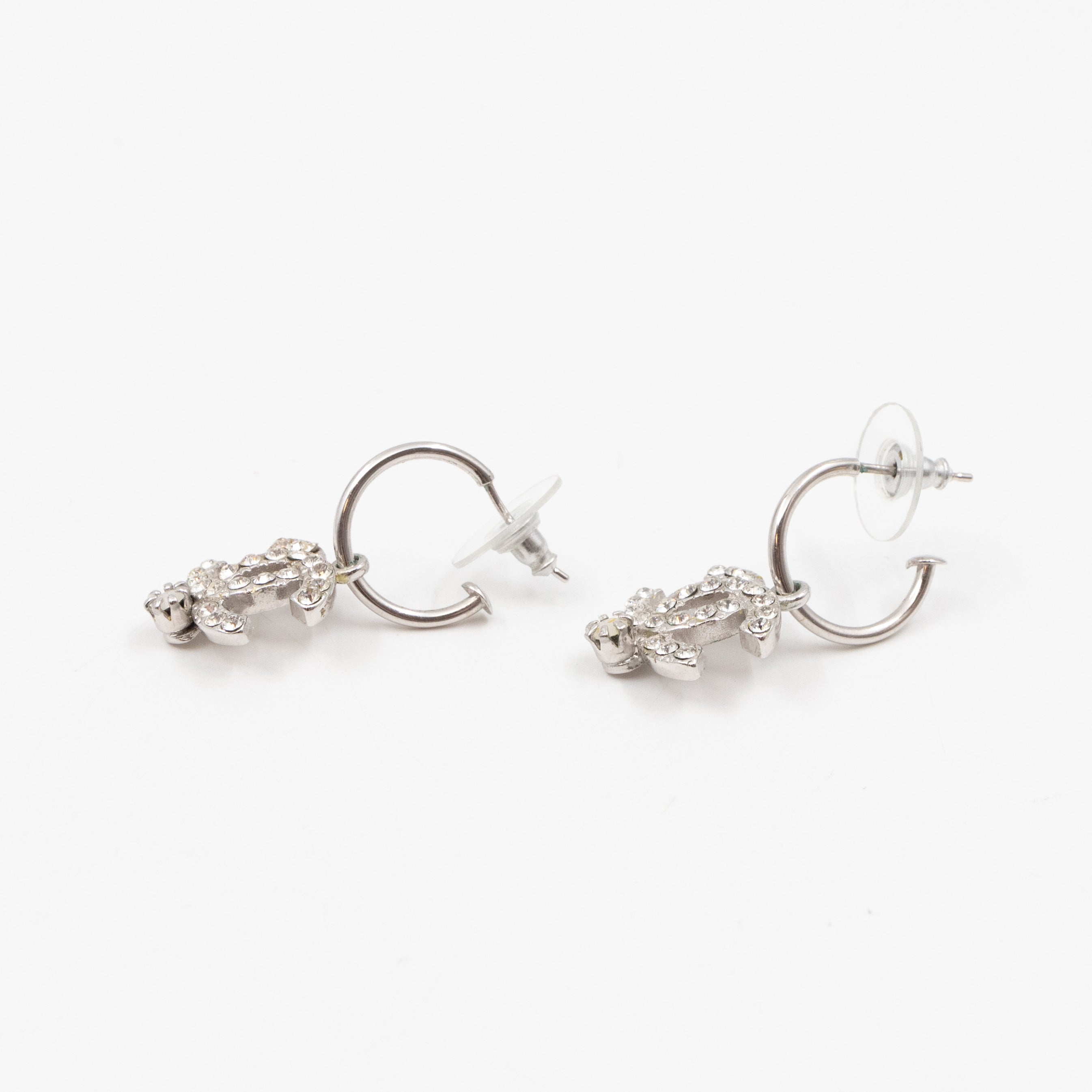 CC Hoops Crystal Earrings Silver
