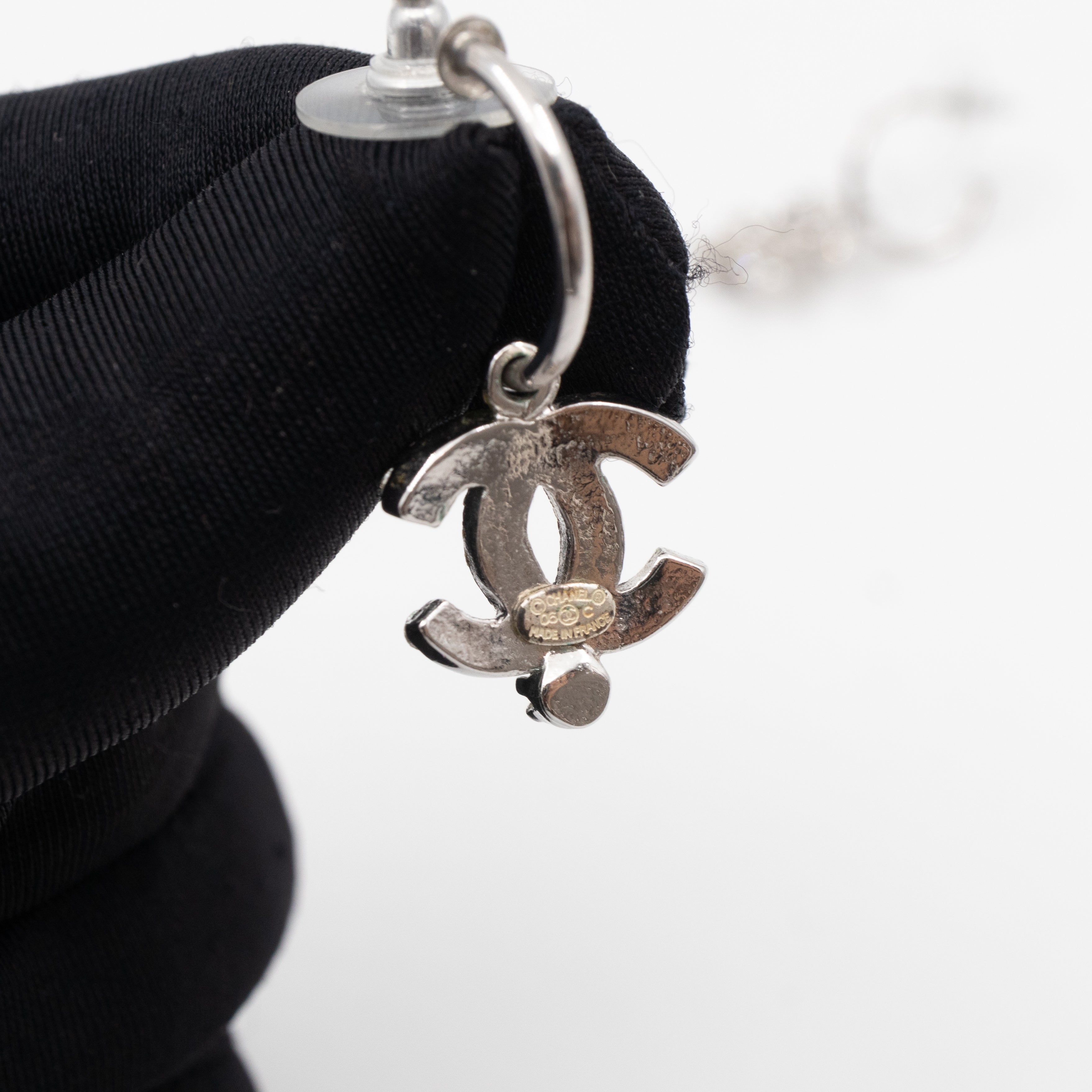 CC Hoops Crystal Earrings Silver