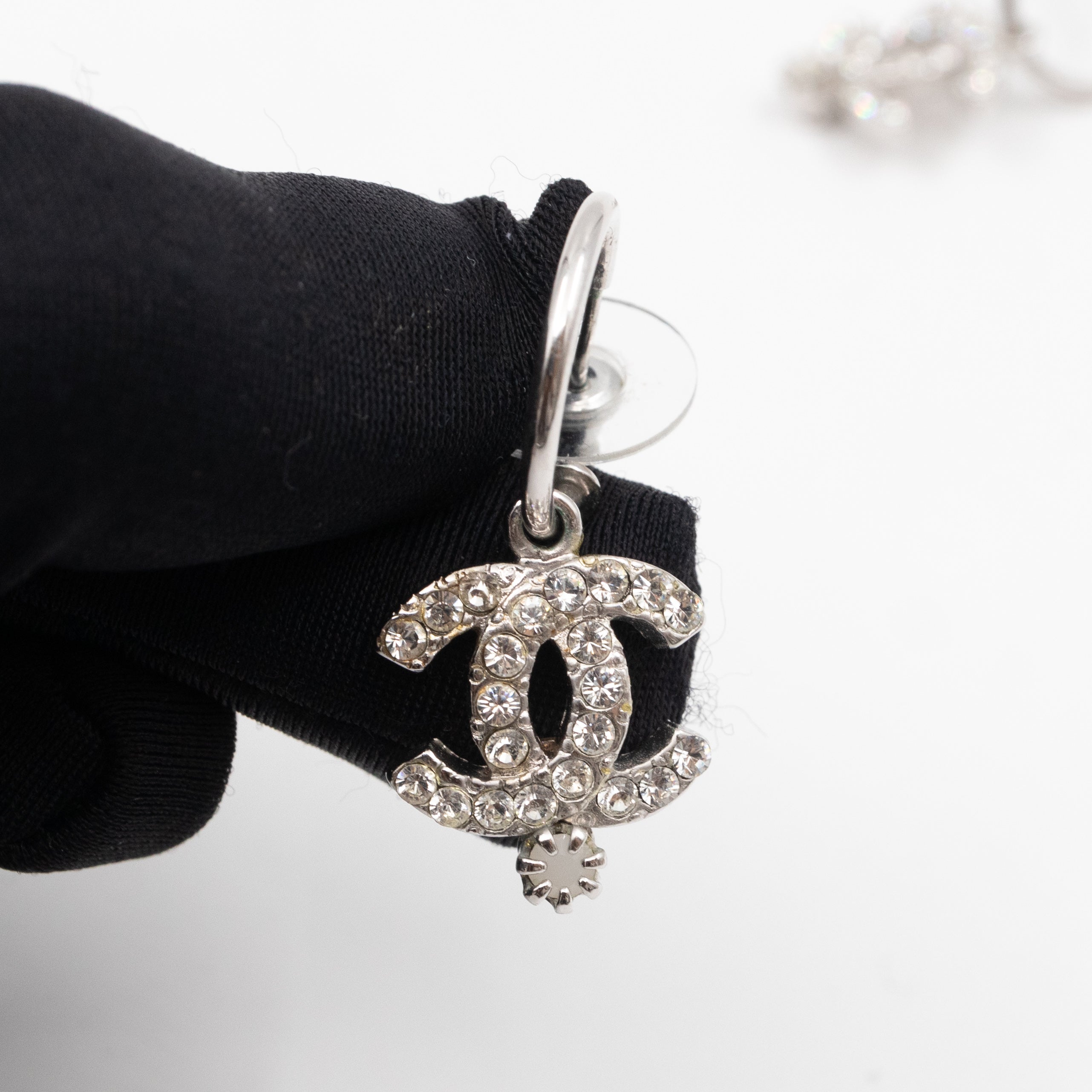 CC Hoops Crystal Earrings Silver
