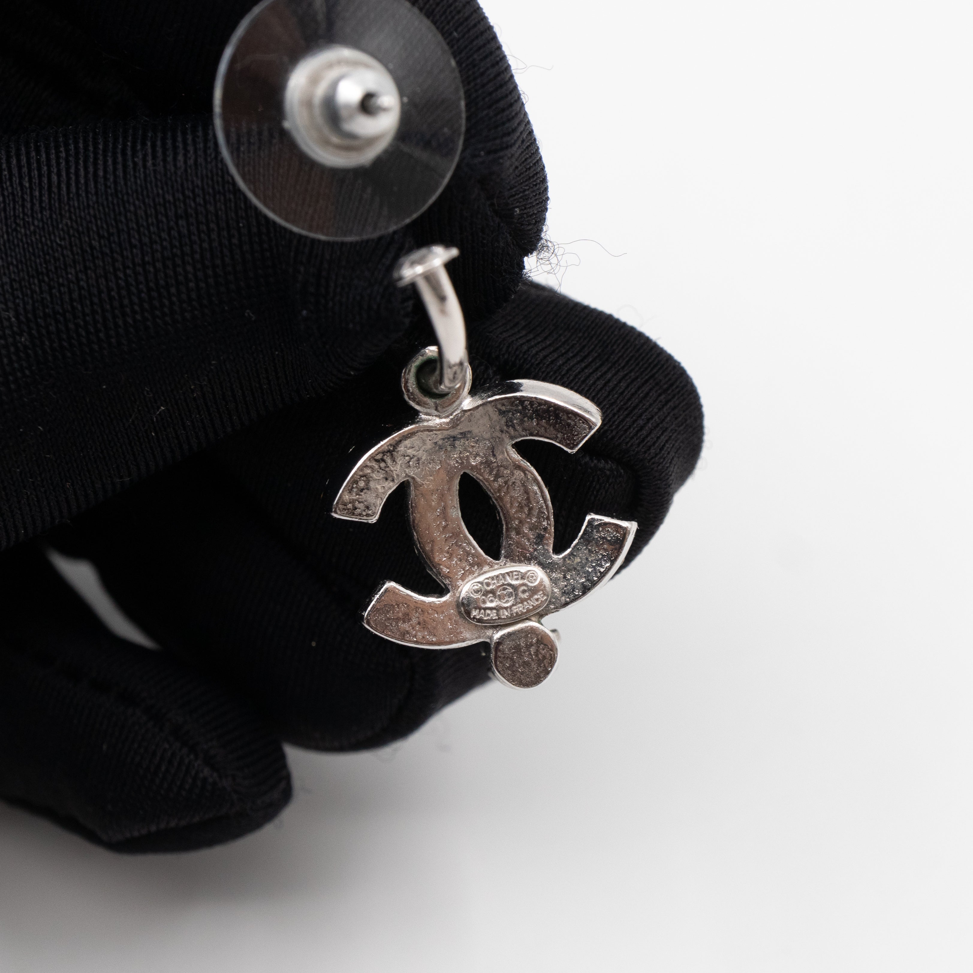 CC Hoops Crystal Earrings Silver
