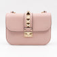 Small Glam Lock Rockstud Flap Bag Light Pink