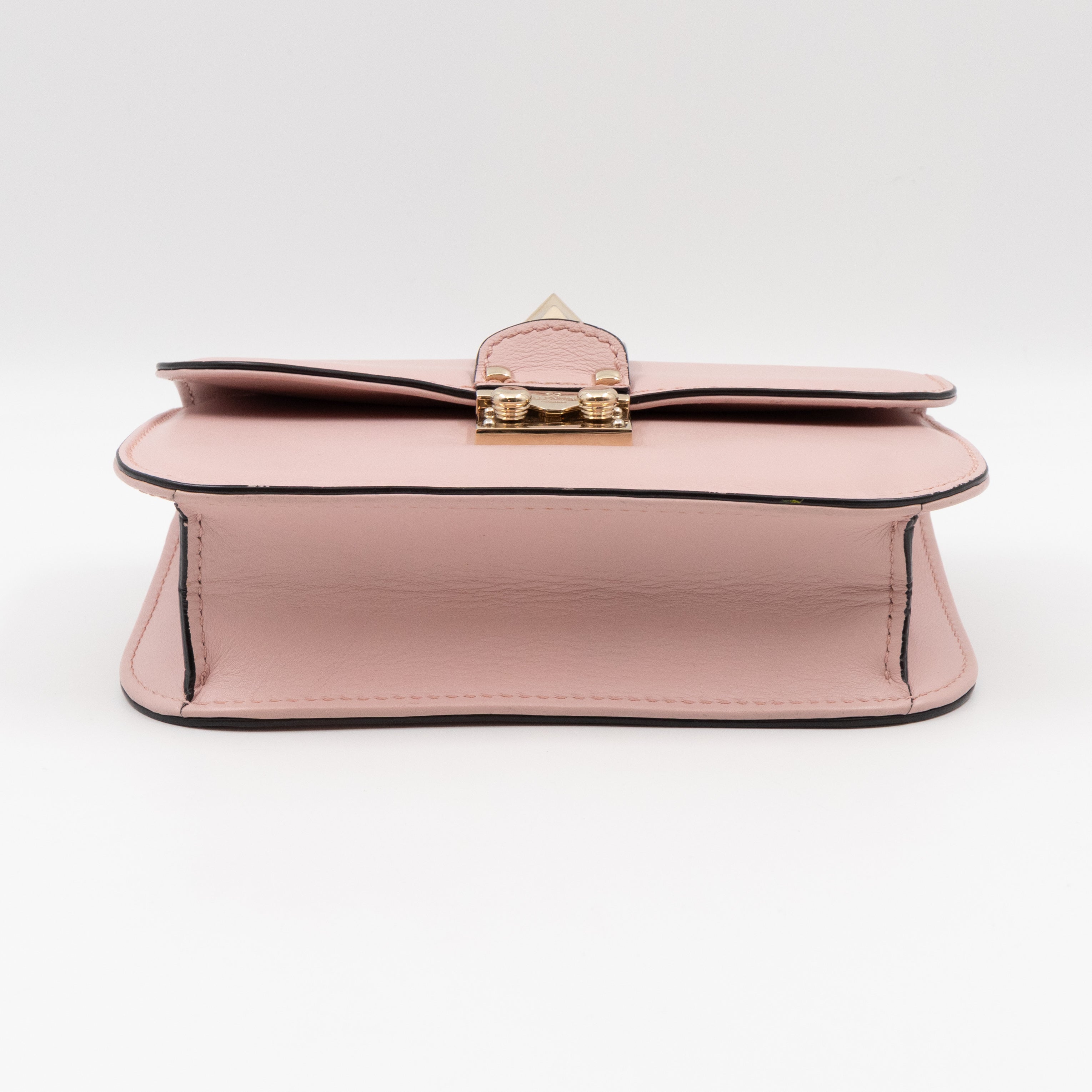 Small Glam Lock Rockstud Flap Bag Light Pink