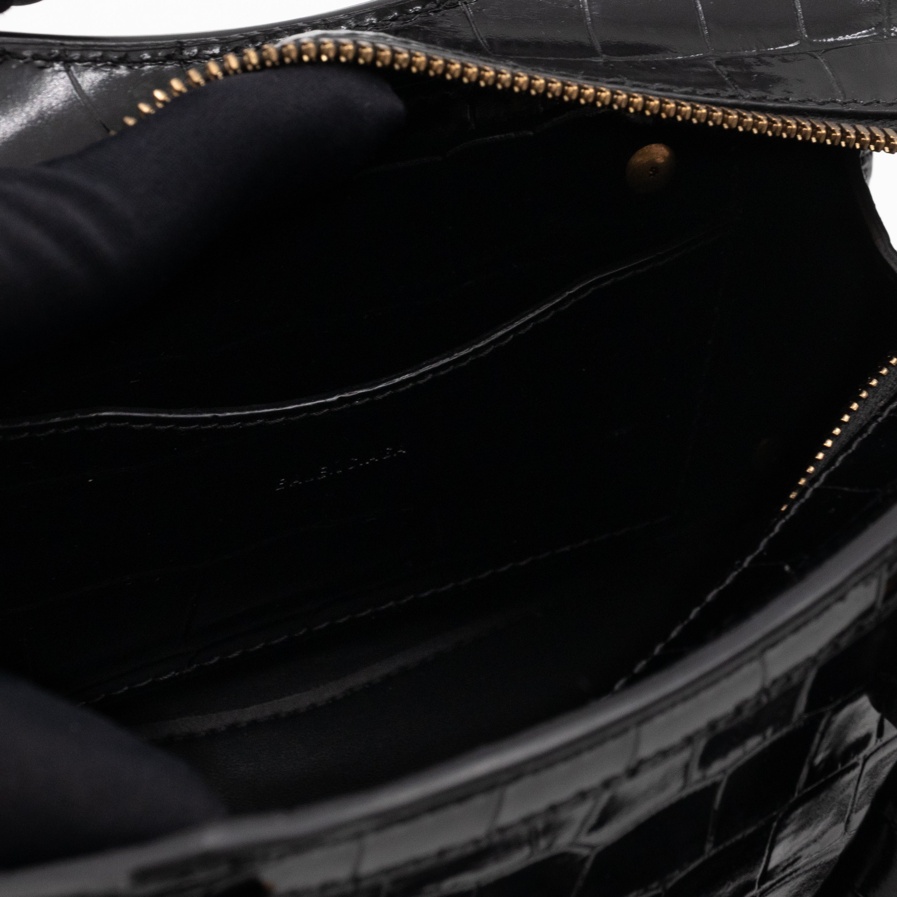 Neo Classic City Mini Black Croc Embossed Leather